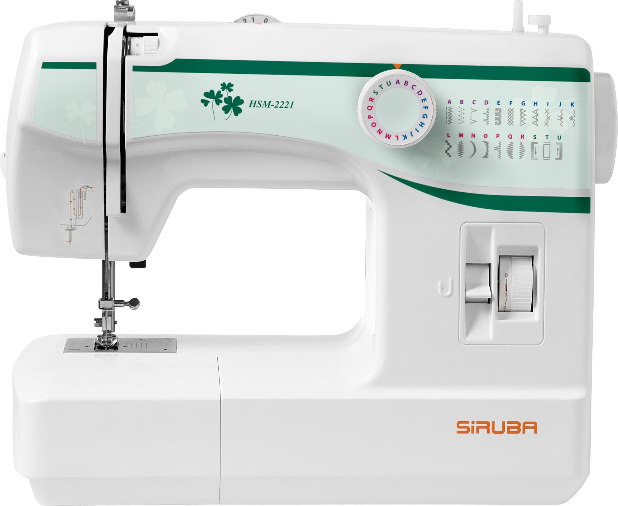 HSM-2221 Twin-Needle Holder21 built-in stitches Sewing Machine, with thread cutter, 2 extra spool pins at rear, and free-arm sewing