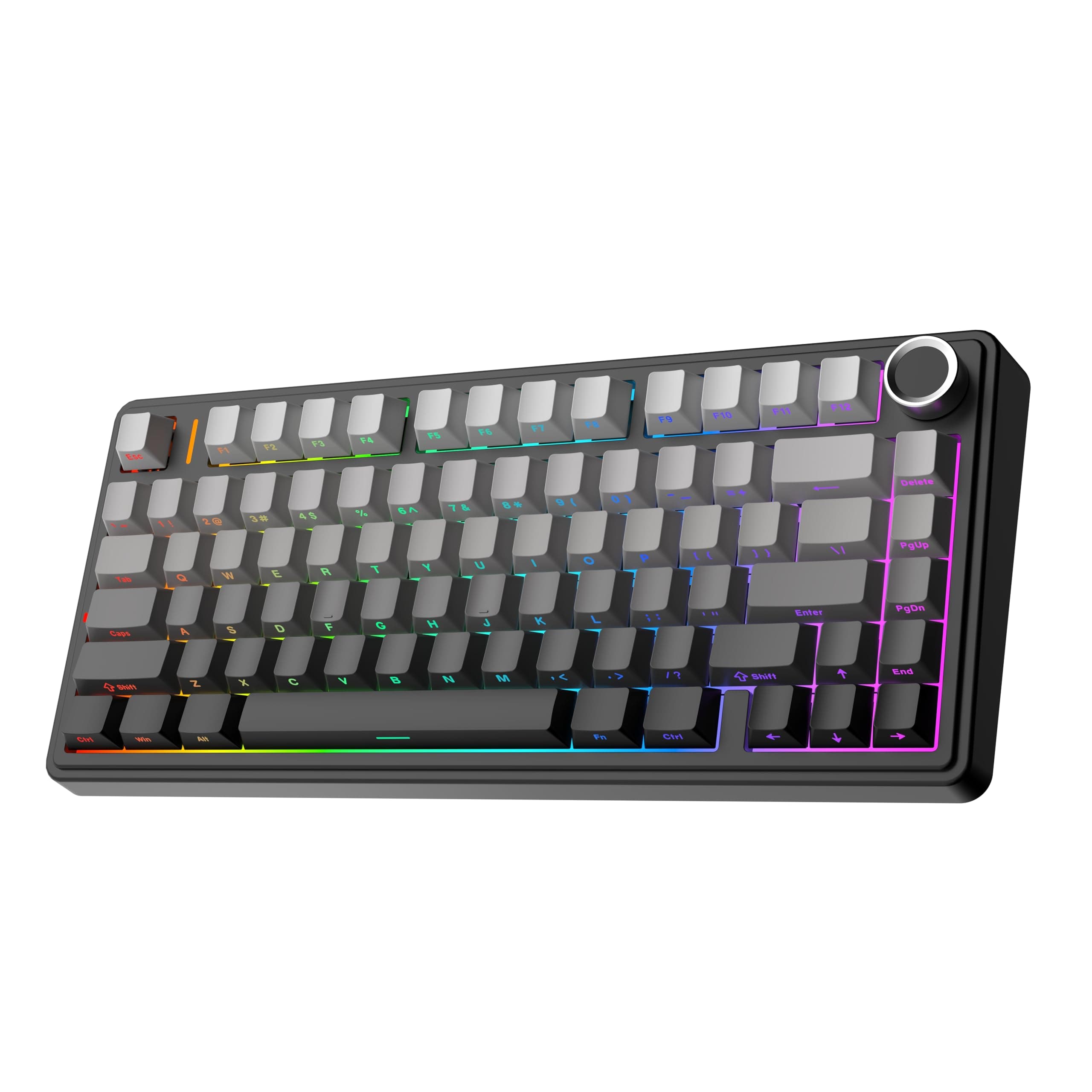 EPOMAKER x Aula F75 Gasket Mechanical Keyboard, 75% Wireless Hot Swappable Gaming Keyboard with Five-Layer Padding&Knob, BT/2.4GHz/USB-C, RGB (Black Gradient, LEOBOG Reaper Switch)