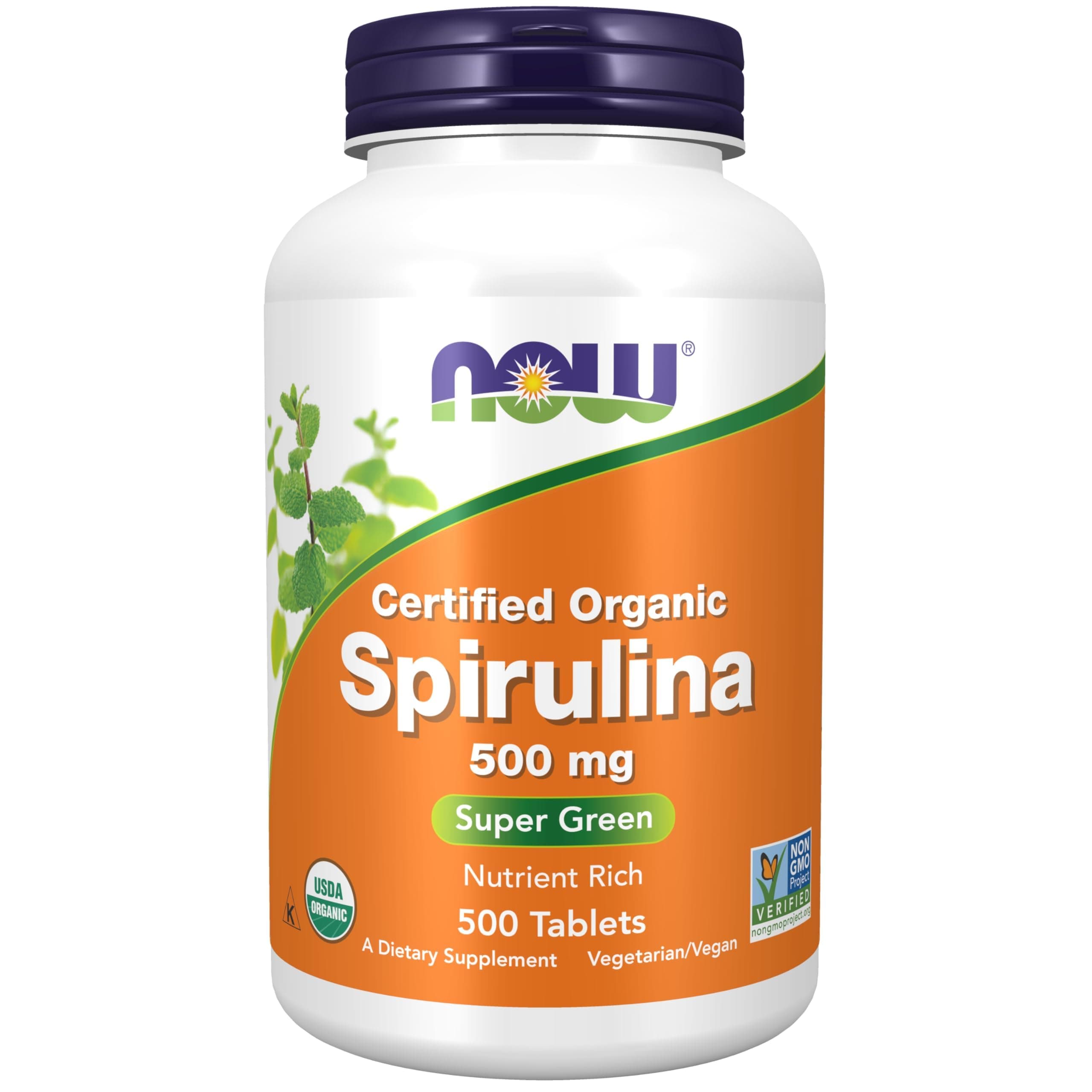 Supplements, Organic Spirulina 500 mg with Vitamins, Minerals and GLA (Gamma-Linolenic Acid), 500 Tablets