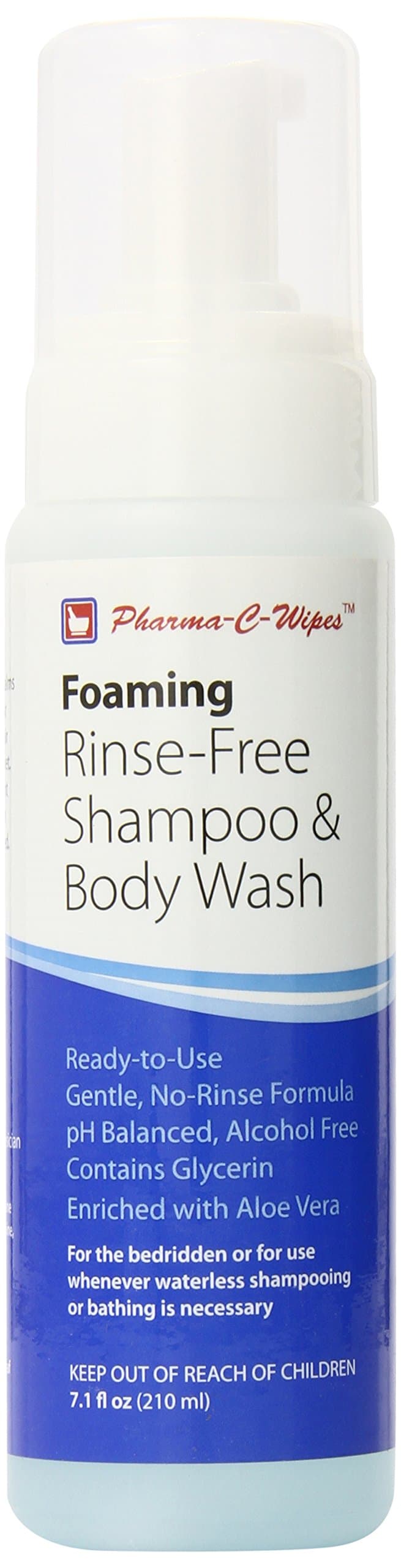 Pharma C Wipe Foaming No-Rinse Shampoo and Body Wash, Mild, 7.1 Fluid Ounce (Pack of 6)