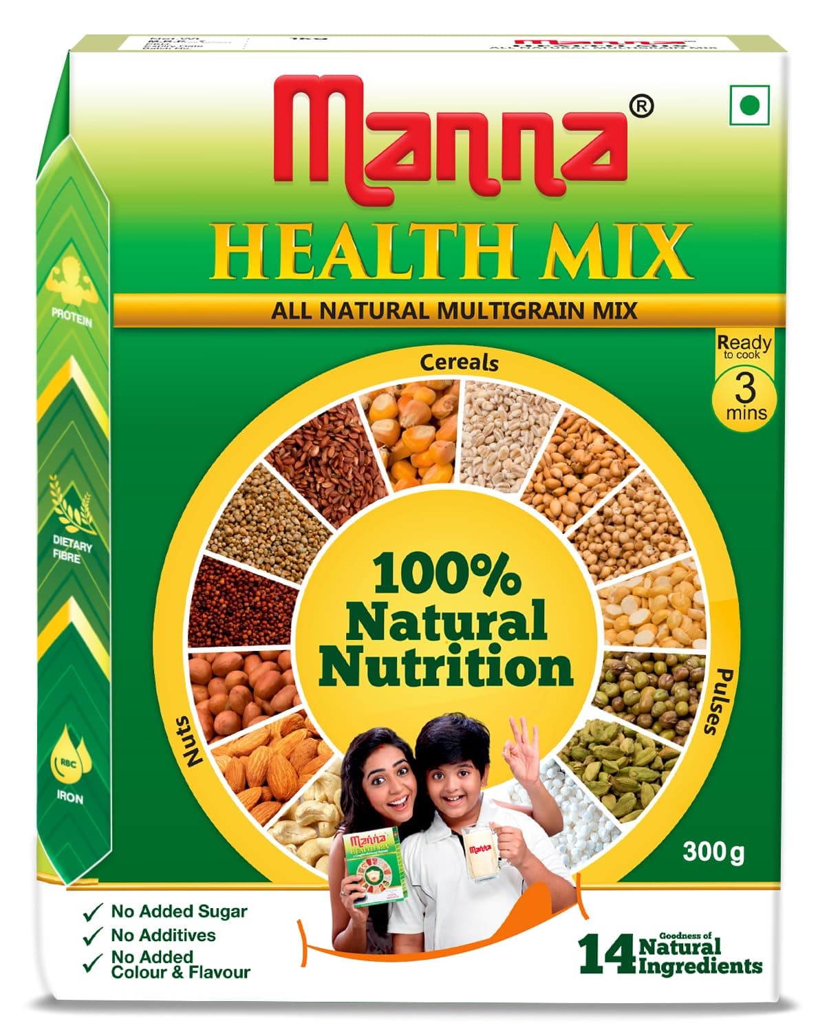 Health Mix 325g, All Natural Nutrition Drink, with 14 ingredients, Zero Sugar.