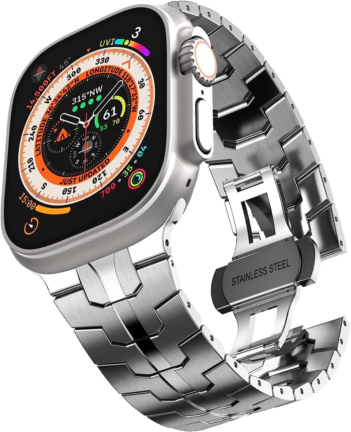 Zitel Stainless Steel Bands Compatible with Apple Watch Ultra 2 / Ultra Metal Straps 49mm 46mm 45mm 44mm Series 10 | 9 | 8 | 7 | 6 | 5 | 4 | 3 | 2 | 1 | SE2