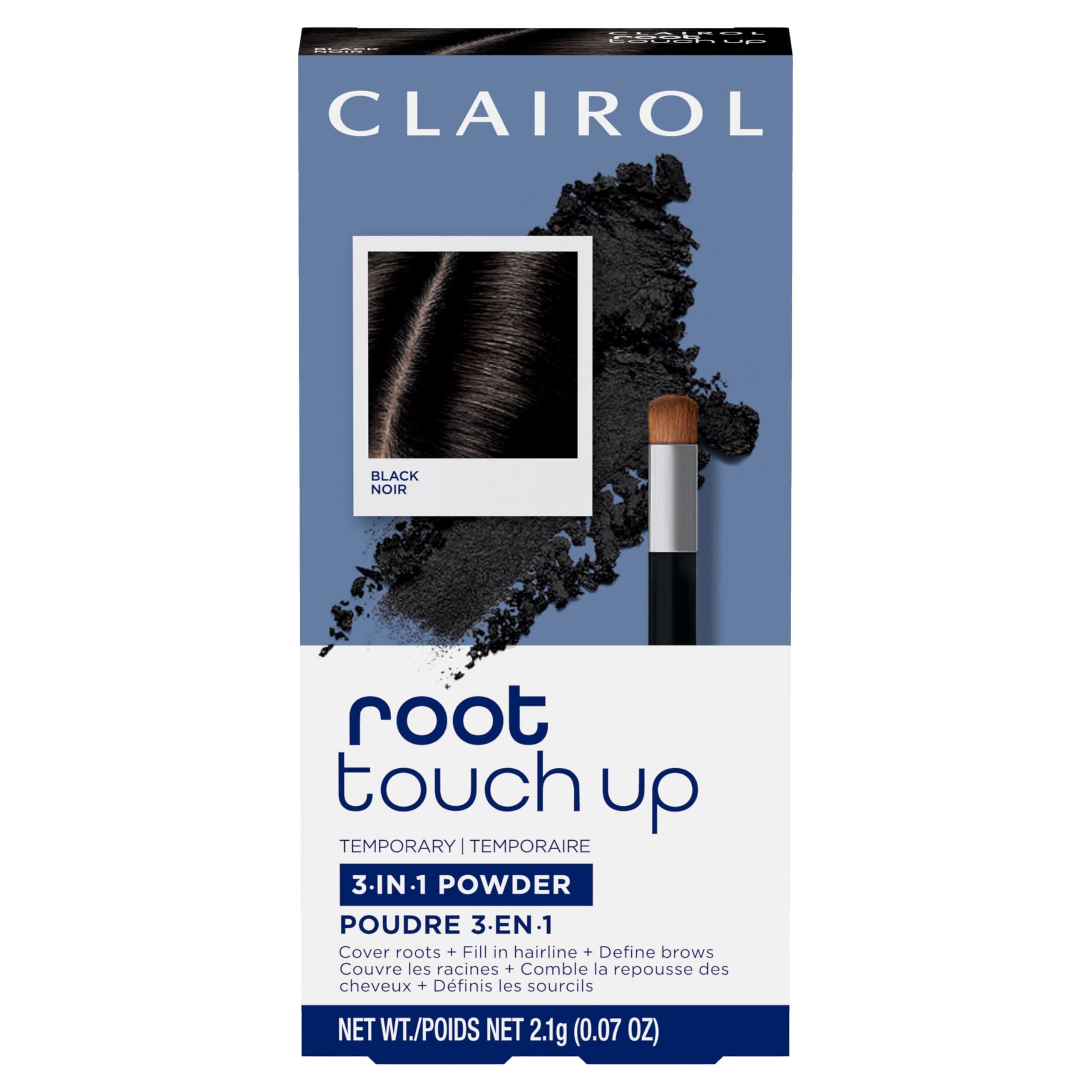 Root Touch-Up Temporary Concealing Powder, Black Hair Color, Pack of 1 - Packaging May Vary