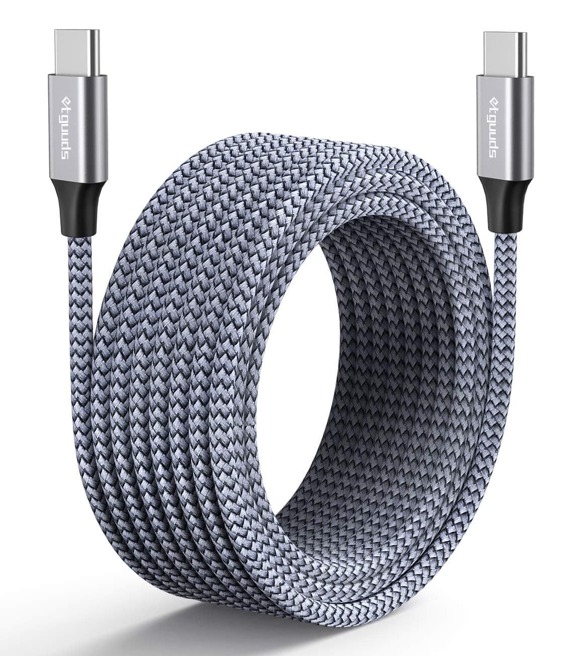 etguuds Long USB C to USB C Cable [16ft/5m], Type C to Type C 2.0 60W Fast PD Charger Cord Nylon Braided Compatible with Pad Pro 2020, Samsung Galaxy S21 S21+ S20 Note 20/10, Pixel & More