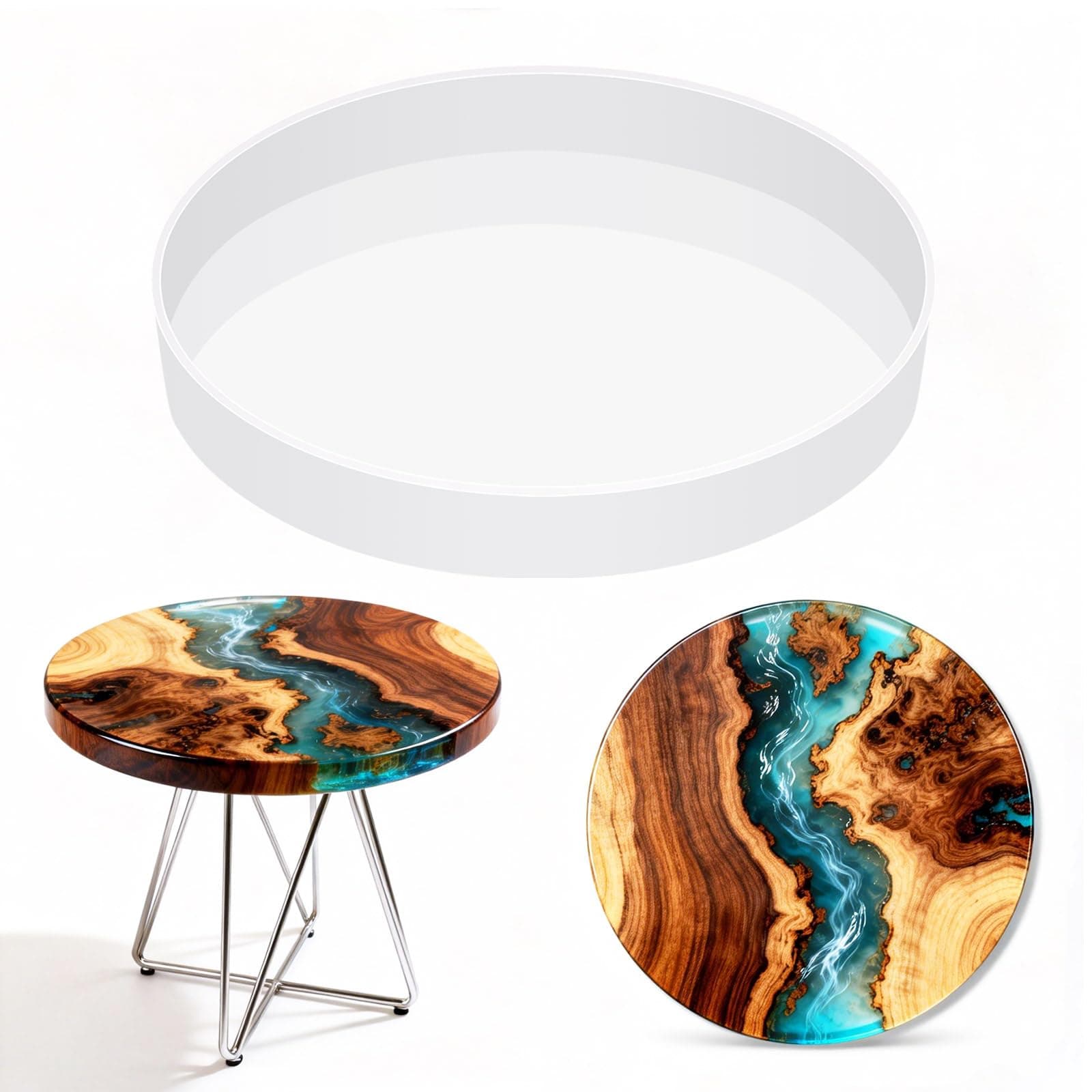 Extra Large Resin Table Mold,14 Inch Round Resin Mold for River Table, DIY Resin Art, Coasters, Cutting Board, Desk Decor, Reusable Silicone Mold