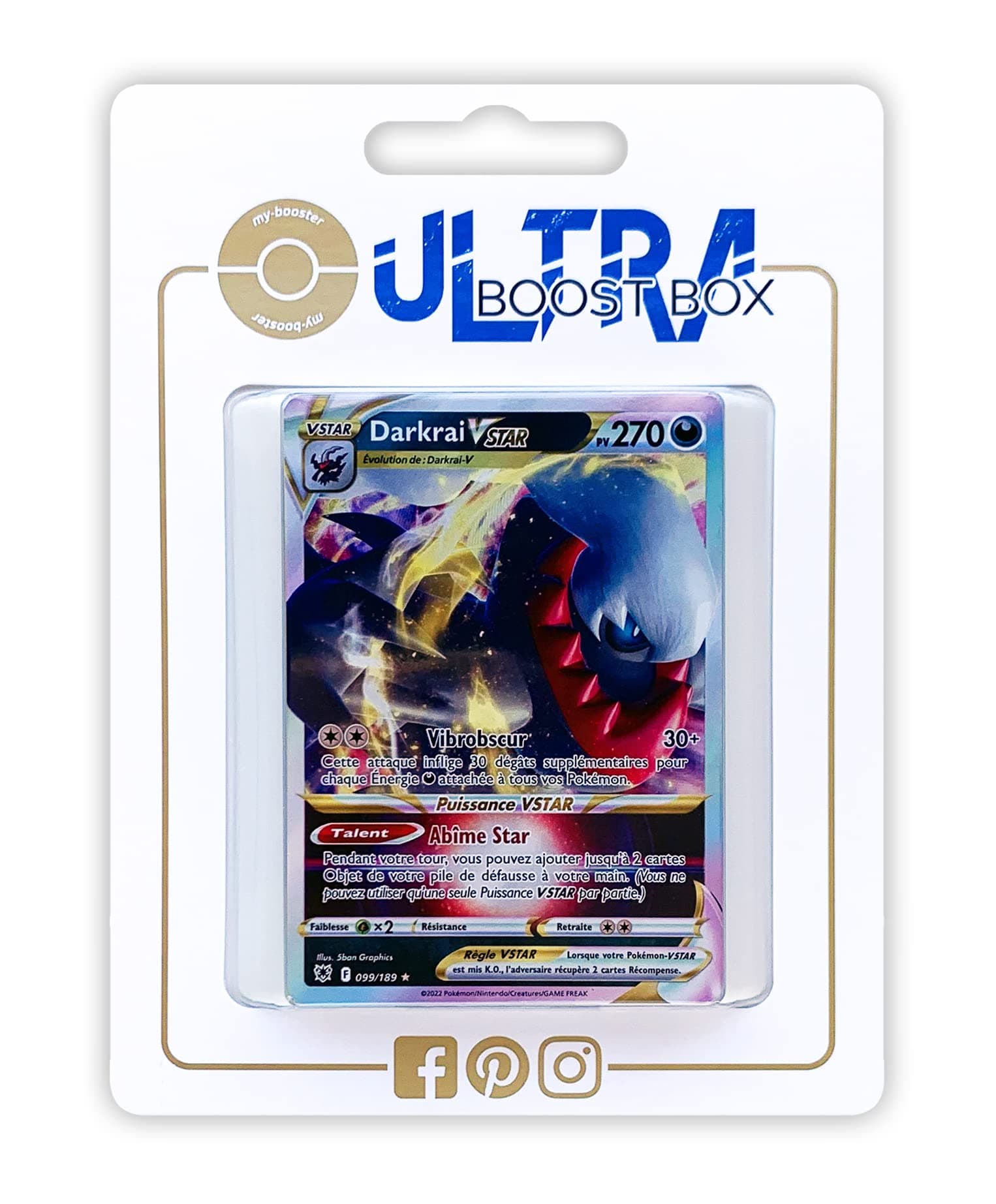 Darkrai VSTAR 99/189 Full Art - Ultraboost X Epée et Bouclier 10 Astres Radieux - Box of 10 Pokemon French Cards