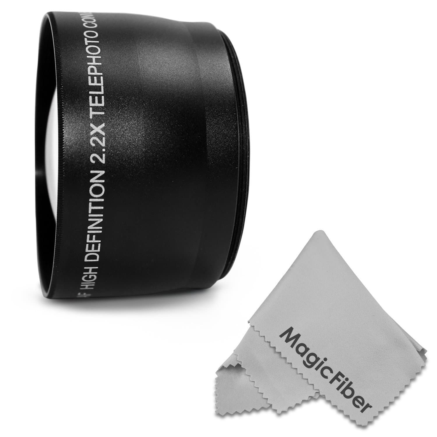 58MM 2.2x Telephoto High Definition Lens for CANON Rebel (T5i T4i T3i T3 T2i T1i XT XTi XSi SL1), CANON EOS (1100D 700D 650D 600D 550D 500D 450D 400D 350D 300D 100D) + MagicFiber Microfiber Lens Cleaning Cloth