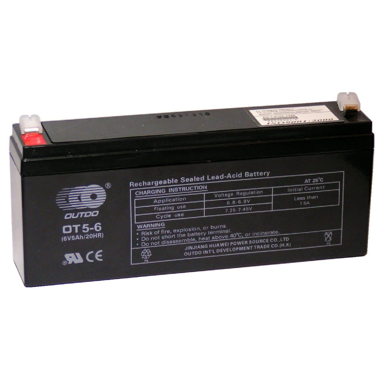 6v Rechargeable Sealed Lead Acid - AGM - VRLA Battery (6V 5Ah Long)