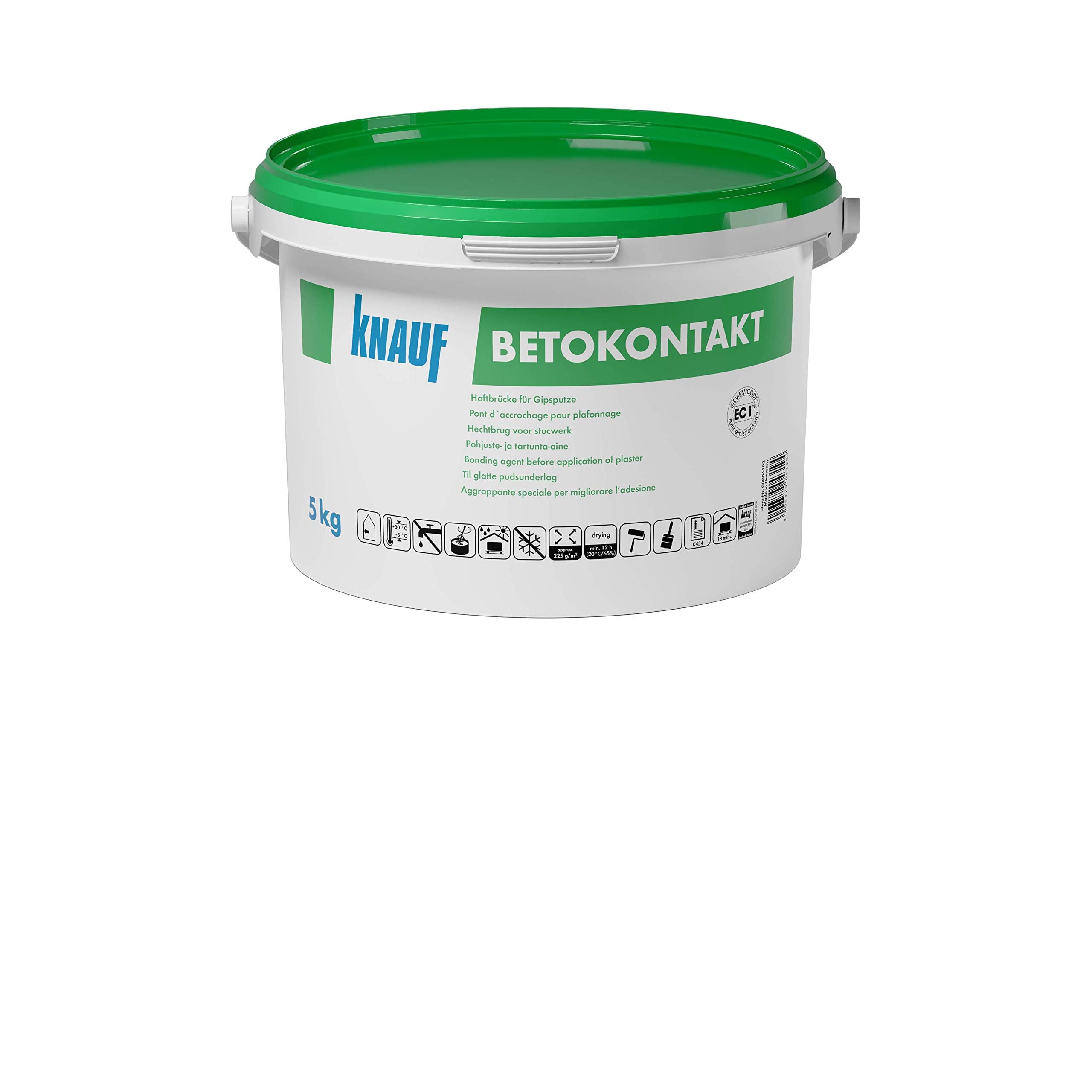 Knauf 6392 Concrete Contact Ready to Use Primer for Concrete Improves Adhesion of Plasters Before Applying Gypsum Thin and Plaster Limescale Plasters Red 5 kg