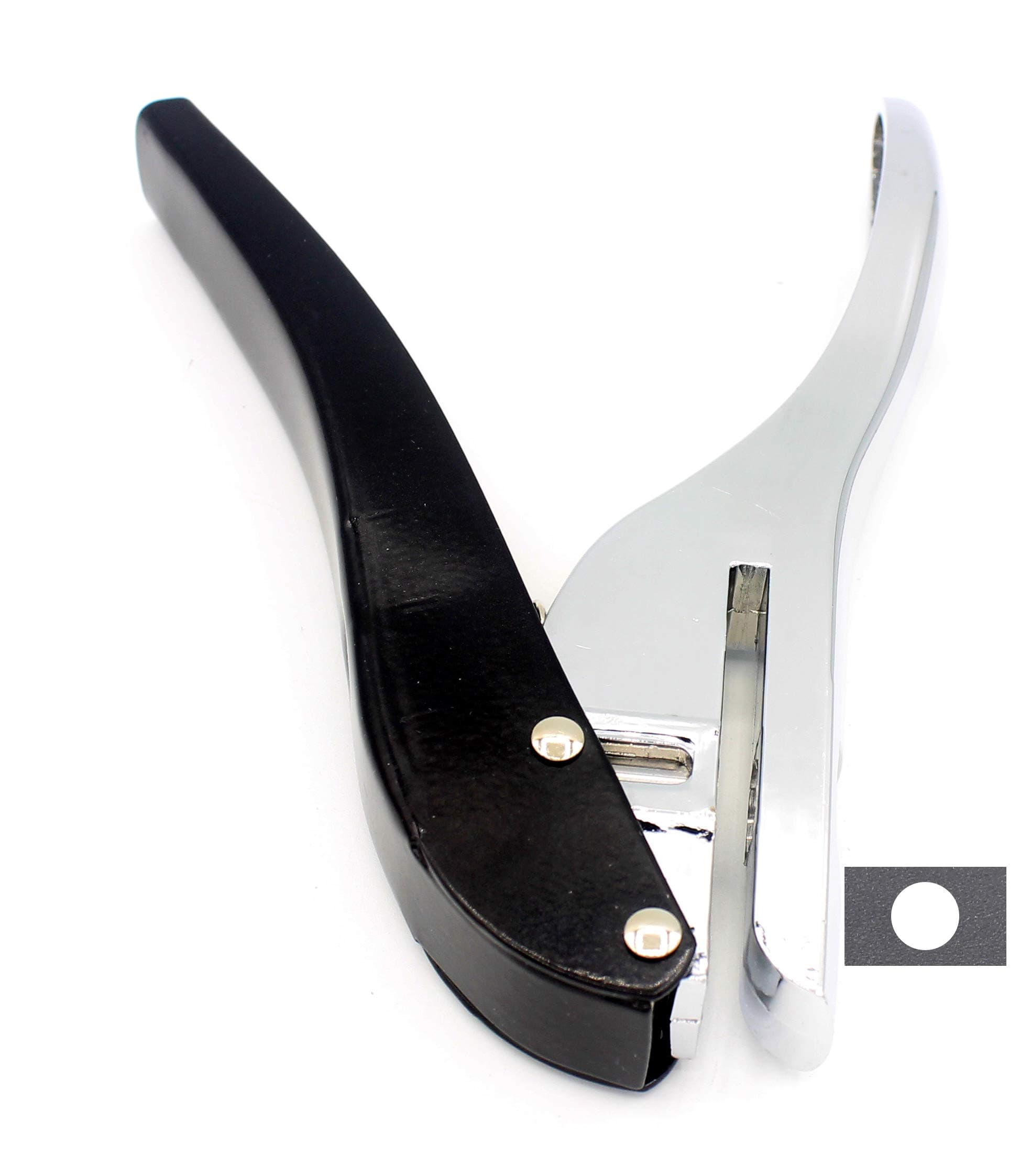 Metal Silver Hand-held 2/5 inch 10mm Round Heavy Duty Single Circle Hole Punch for ID Cards PVC Cards Badge Photos