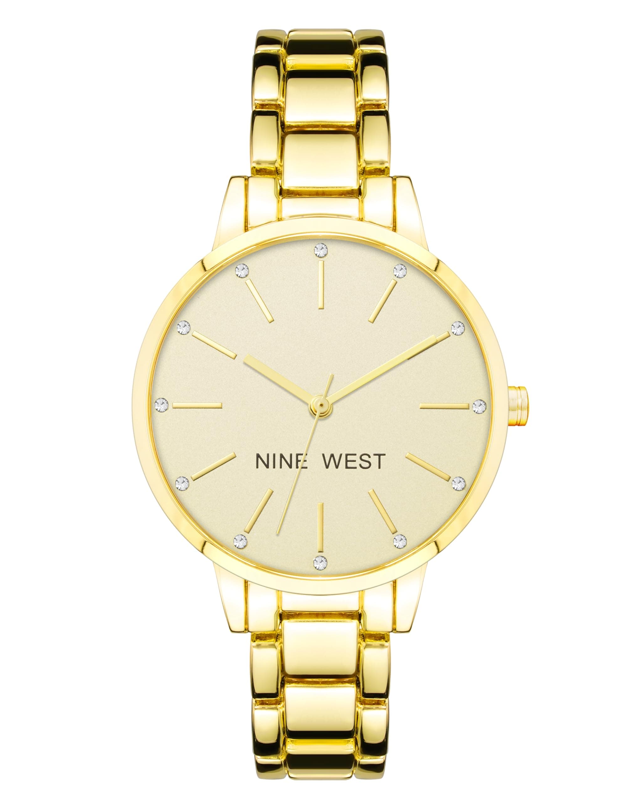 Women's Crystal Accented Gold-Tone Bracelet Watch, Analog Display, Metal Band, Japanese Quartz Movement, Water Resistant