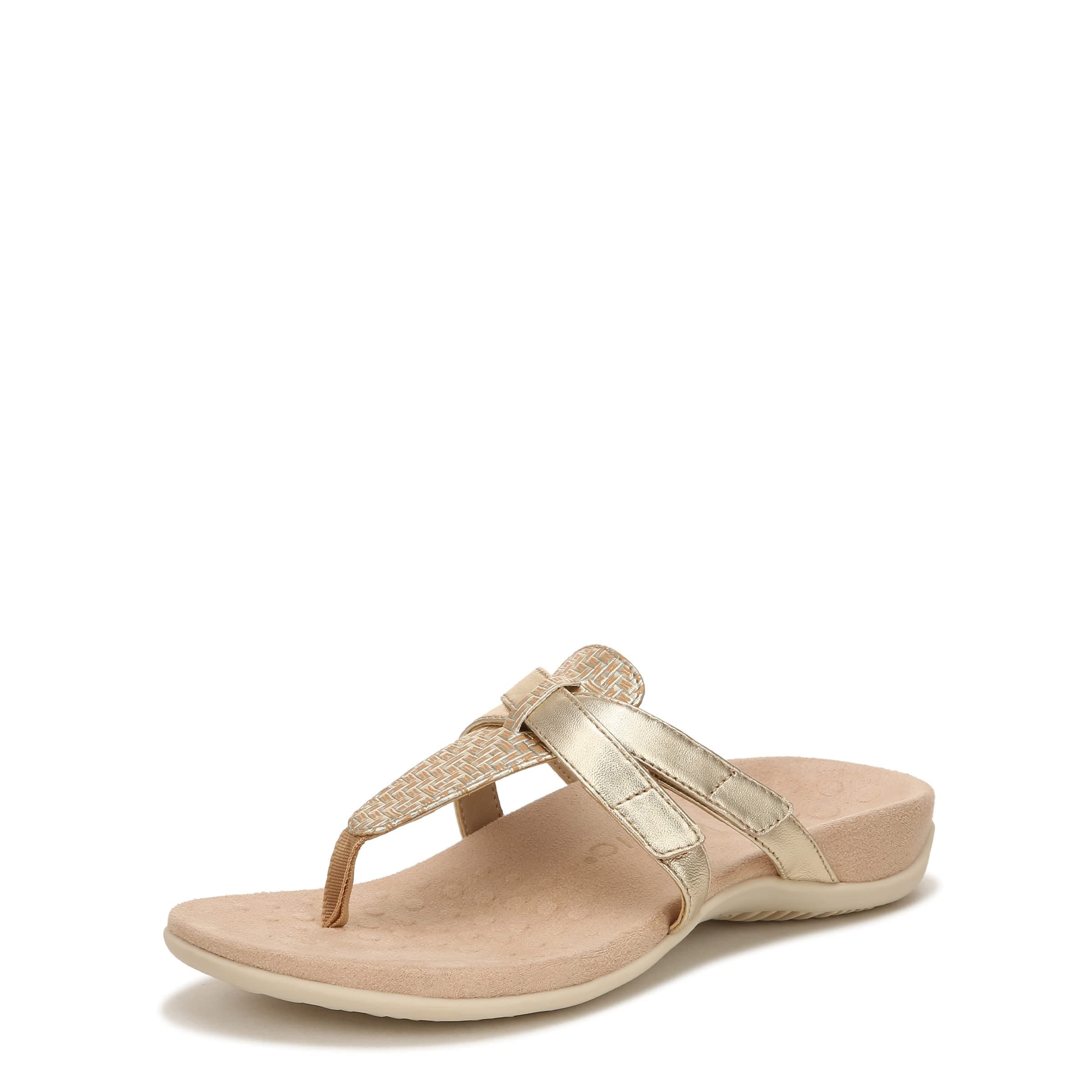 VionicWomen's Rest Karley Vio-Motion Insole Toe-Post Sandal- Supportive Flat Dressy That Includes an Orthotic Insole and Cushioned Outsole for Arch Support, Medium and Wide Fit