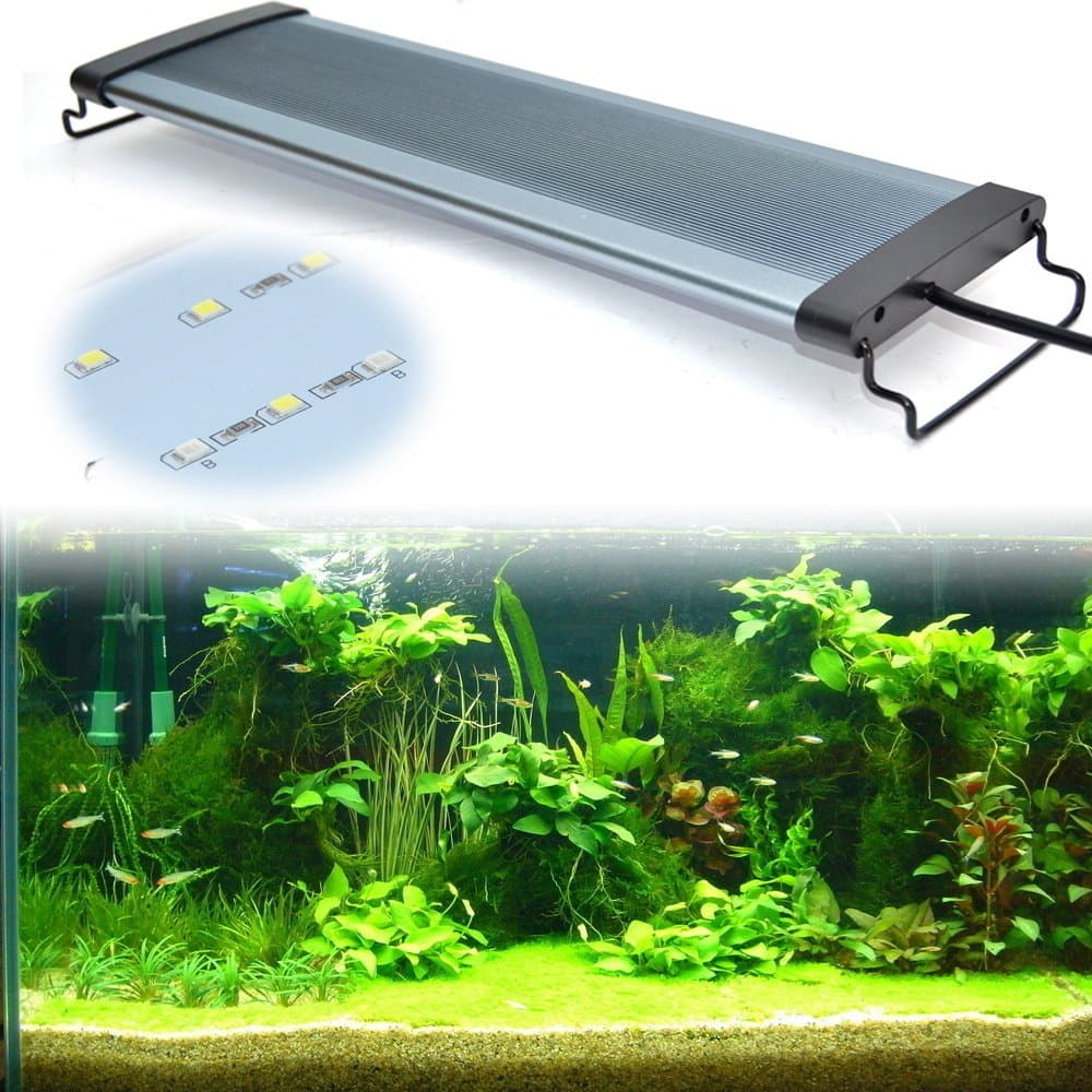 Eday 120-150CM LED Aquarium Lighting Fixture For Fish Tanks,Over Head 172 LED Lamp Lights,Lighting Color White and Blue