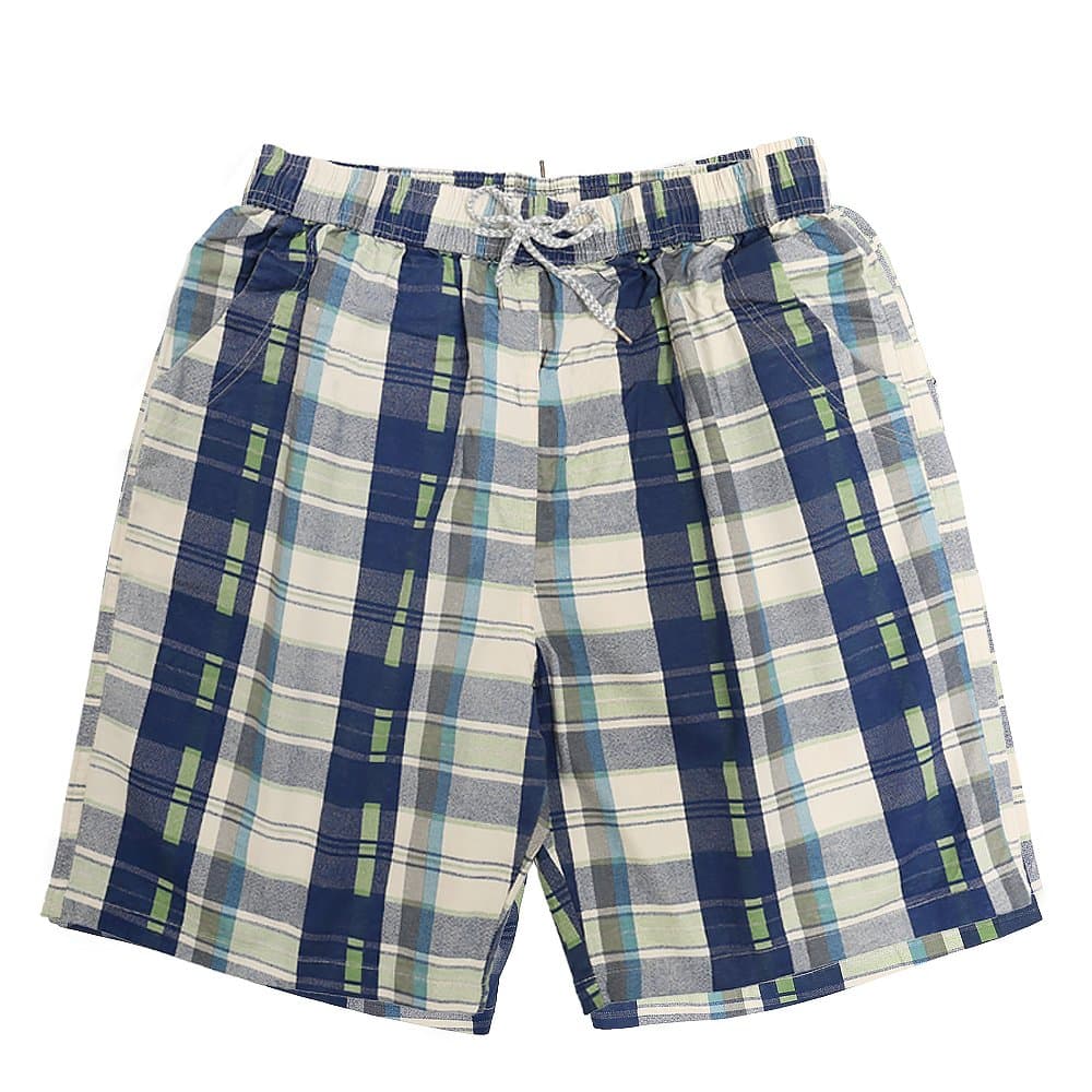 CORPS GEMA Men's Classic - Fit Cotton Checkered Printing Pleated Shorts with Drawstring Walk Large