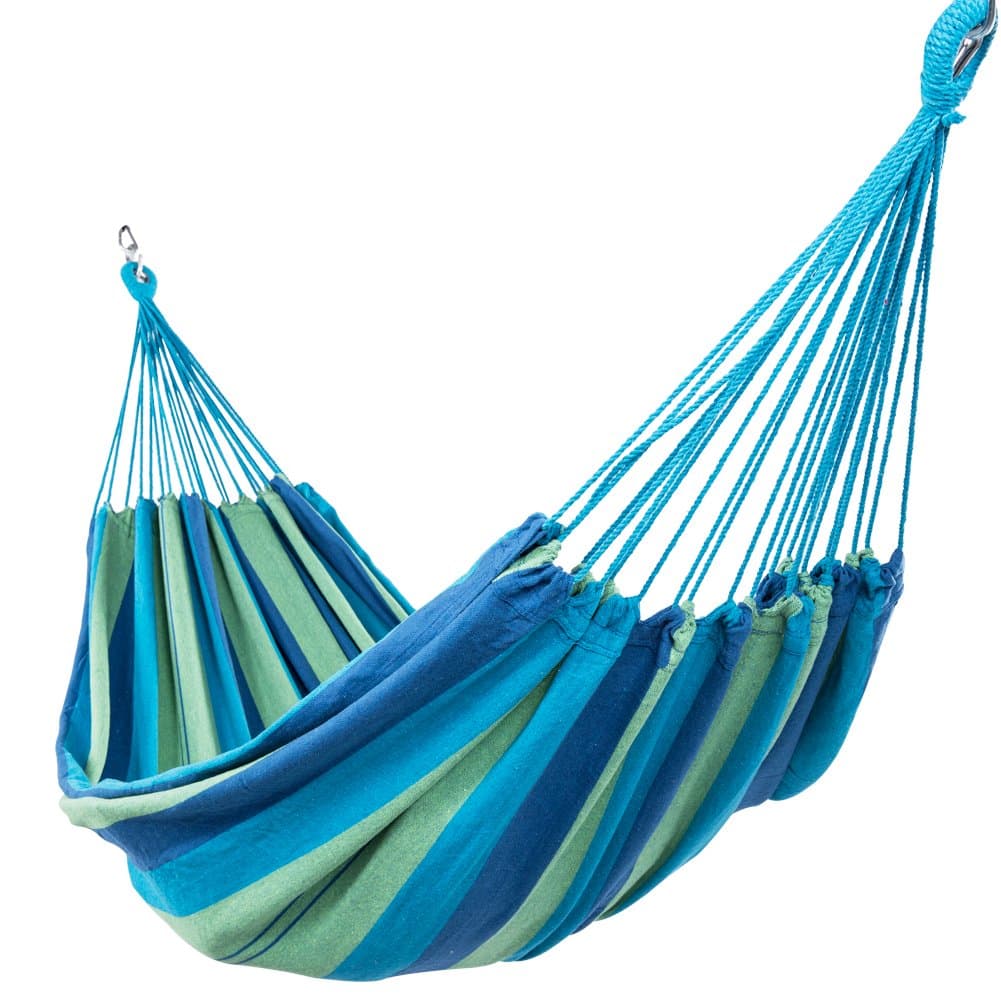 Toucan Outdoor 2 Person Cotton Hammocks 450lbs Camping Hammock, Blue Stripes