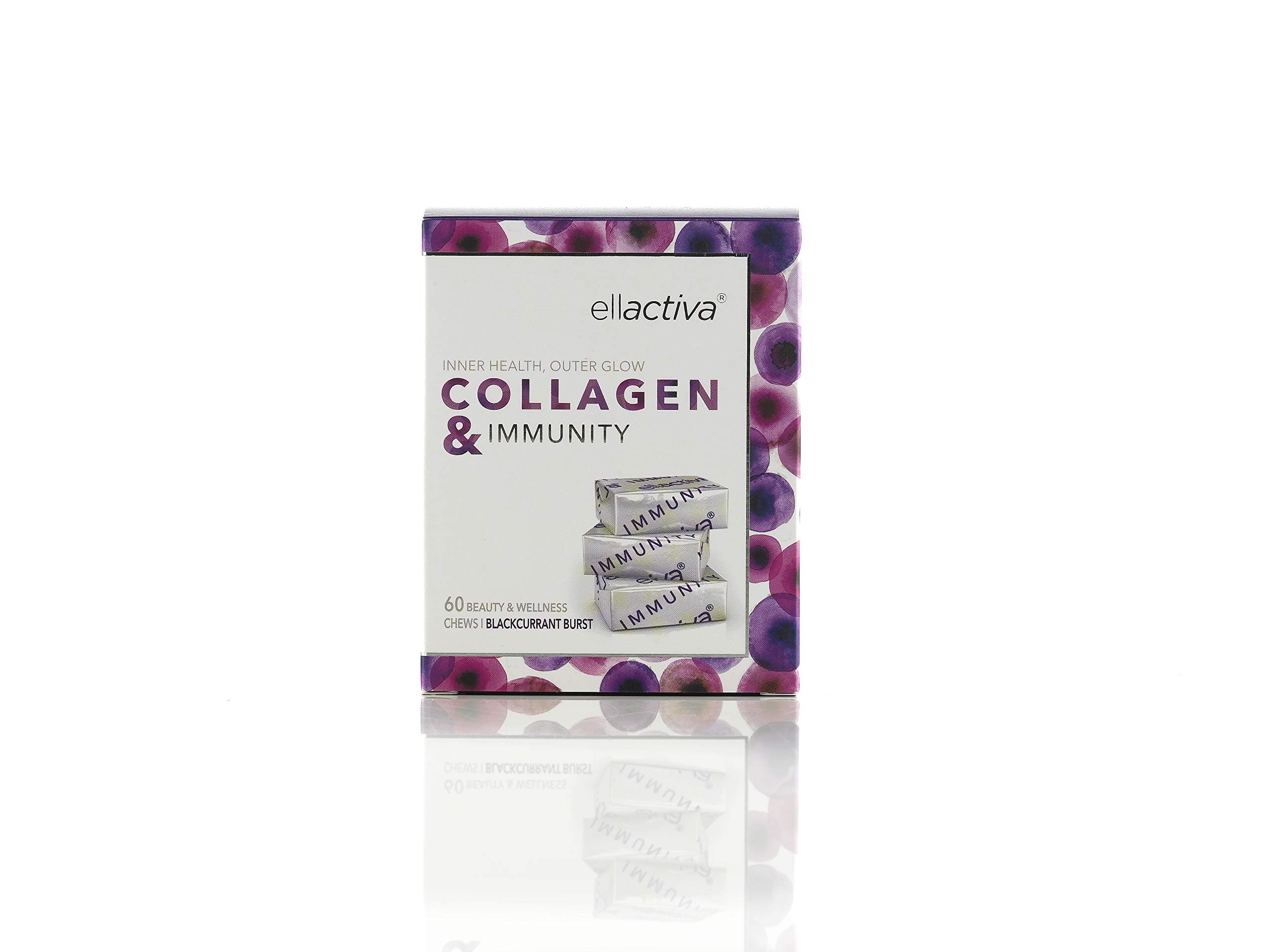 Ellactiva Collagen& I Immune System Boosting chews with Vitamin C, Selenium, Zinc, Prebiotic Fibre & Collagen hydrosilate I Award Winning