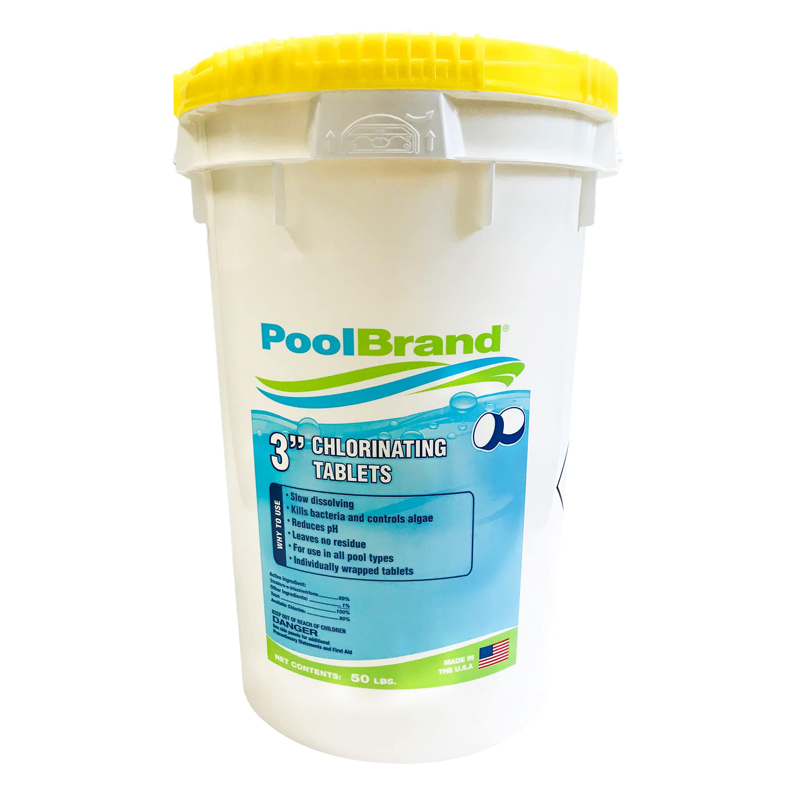 POOLBRAND 3" Chlorinating Tablets for Swimming Pools |- 50 Pounds