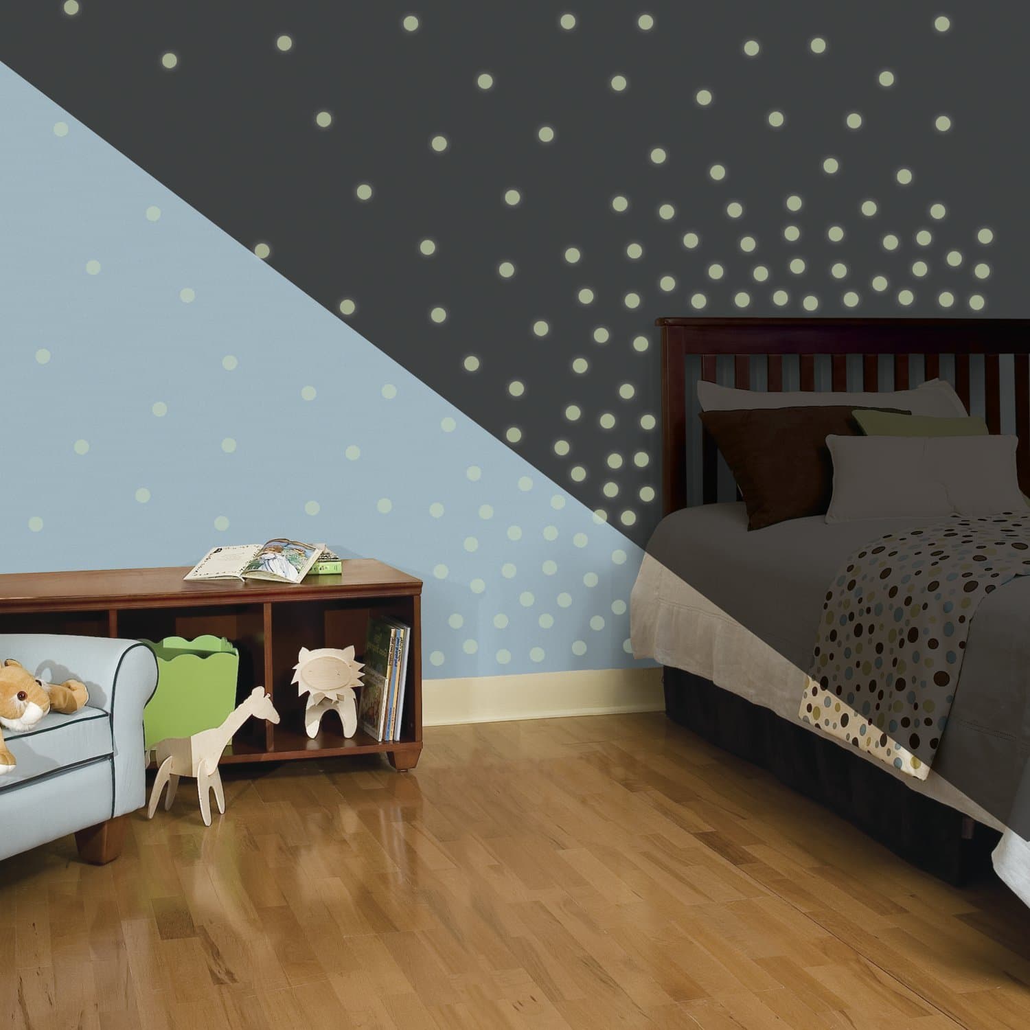 RoomMates Glow in the Dark Dots Peel and Stick Wall Decals, ,