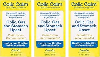 Colic Calm Infant Gripe Water for Colic, Helps Fussiness, Upset Stomach, and Baby Gas Relief, 2 fl oz (Pack of 3)