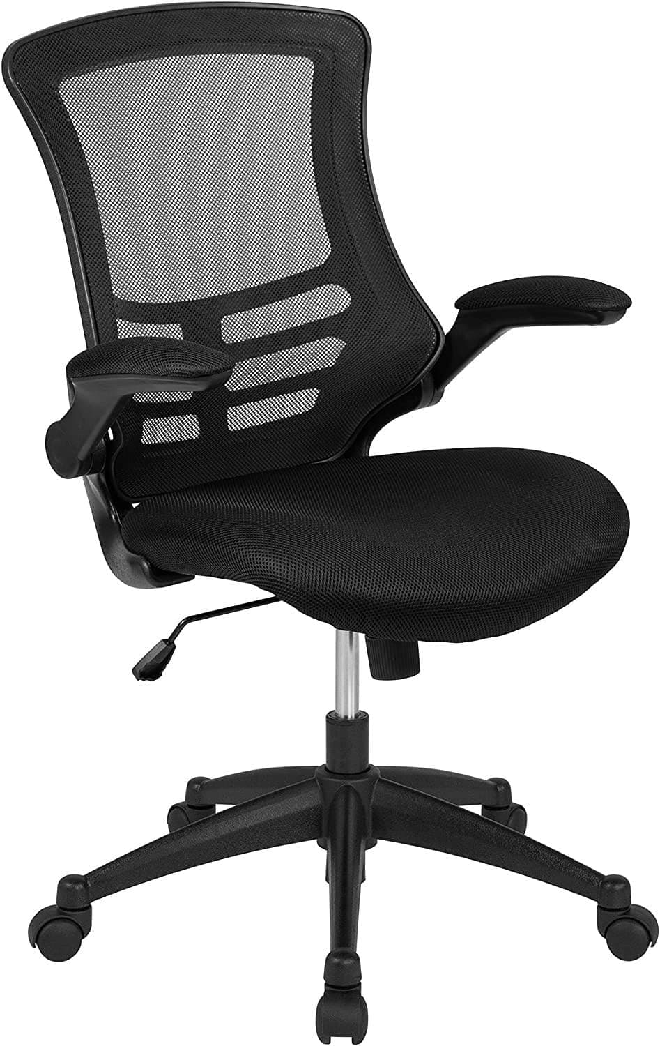 Flash Furniture BL-X-5M-BK-GG Desk Office Chair, Black, Ergonomic, Rotatable Mesh, Armrests, For Home, Telework, Office, Stylish, 25.5 x 24.6 x 41.6 inches (64.8 x 62.2 x 104.8 cm)