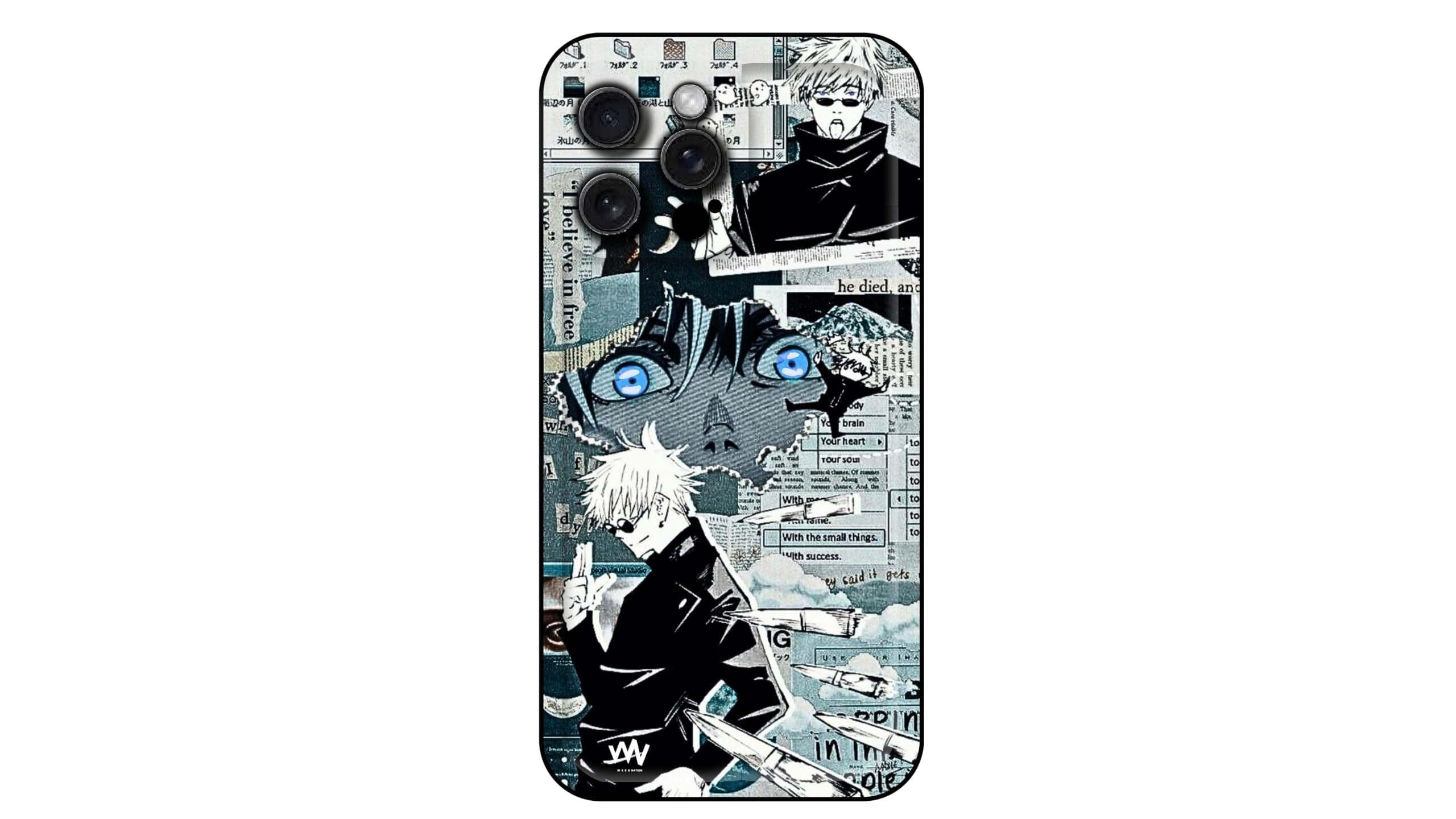 WeebNation Satoru Gojo - Jujutsu Kaisen Anime Phone Case for iPhone - Protective Covers Cases for iPhone 12 Pro Max for Men, Women, Boys and Girls - Cute Cool Preppy Kawaii Funny Cover