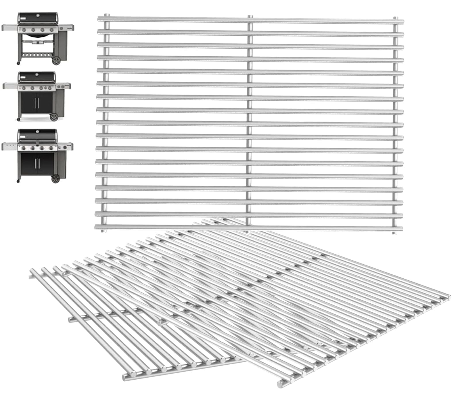 66089 Genesis II GS4 Grill Grates for Weber 4 Burner Genesis 2 GS4 Grill Parts Replacement Weber Genesis II/II LX 400 SER GBS II E410 E435 S435 Accessories 66097 Genesis 400 (2022 YRS) Stainless Steel
