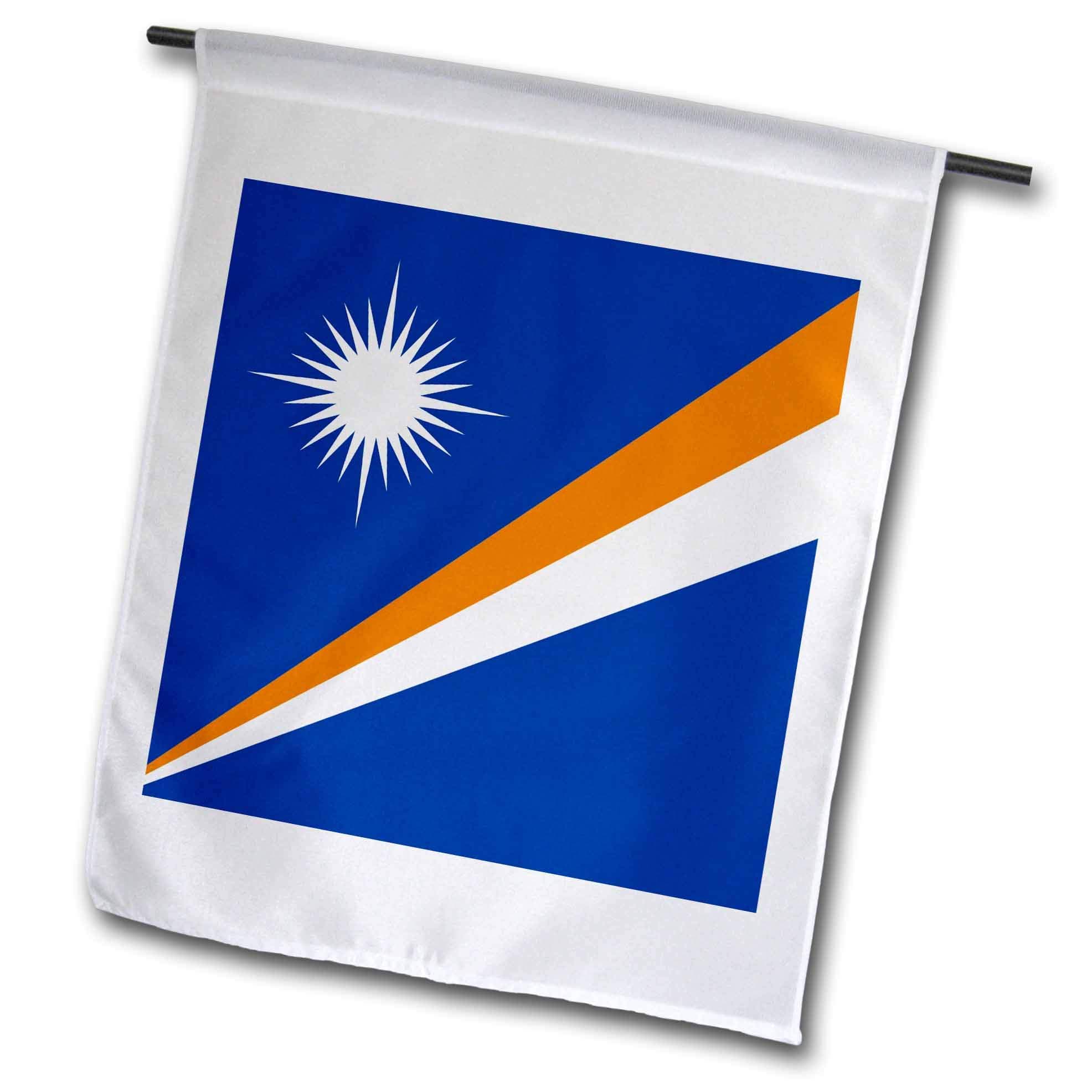 3dRose InspirationzStore Flags - Flag of the Marshall Islands - navy blue orange stripe and white star - Marshallese Pacific Islands - 18 x 27 inch Garden Flag (fl_159804_2)