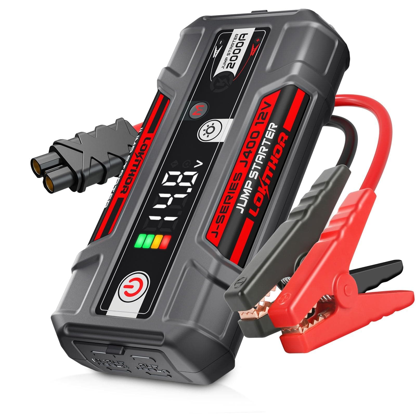 J400 2000A Portable Jump Starter, 12V Lithium Battery Booster with ConnectMax Tech, Smart Digital Display, Car Jumper Box for Up to 8.0L Gas & 6.0L Diesel Engines