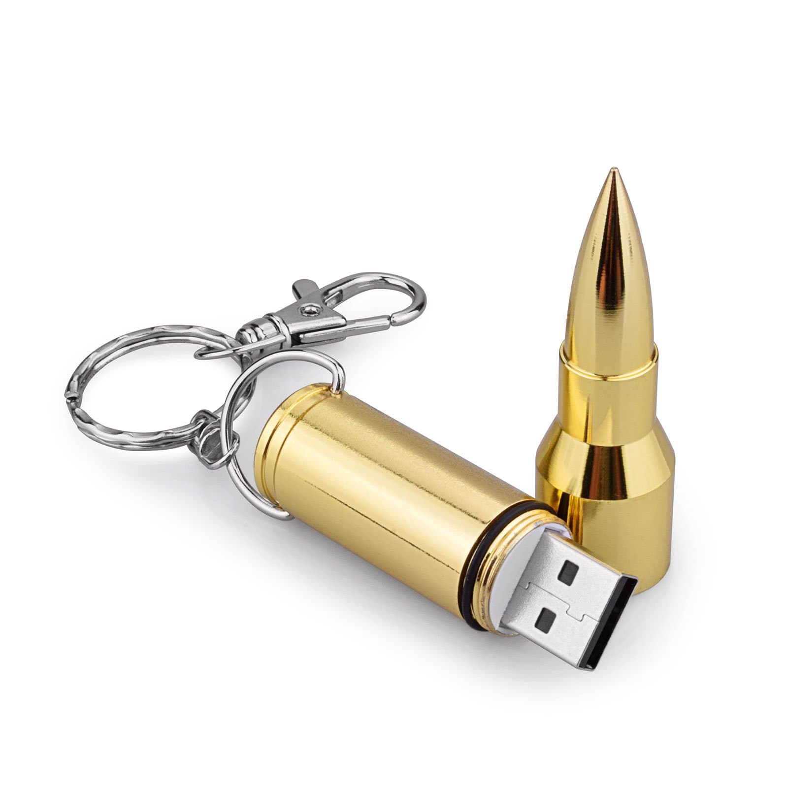 U07STORE New 3D Bullet Flash Drive USB Flash Pen Drive Memory with key chain ( 32 GB, Gold )