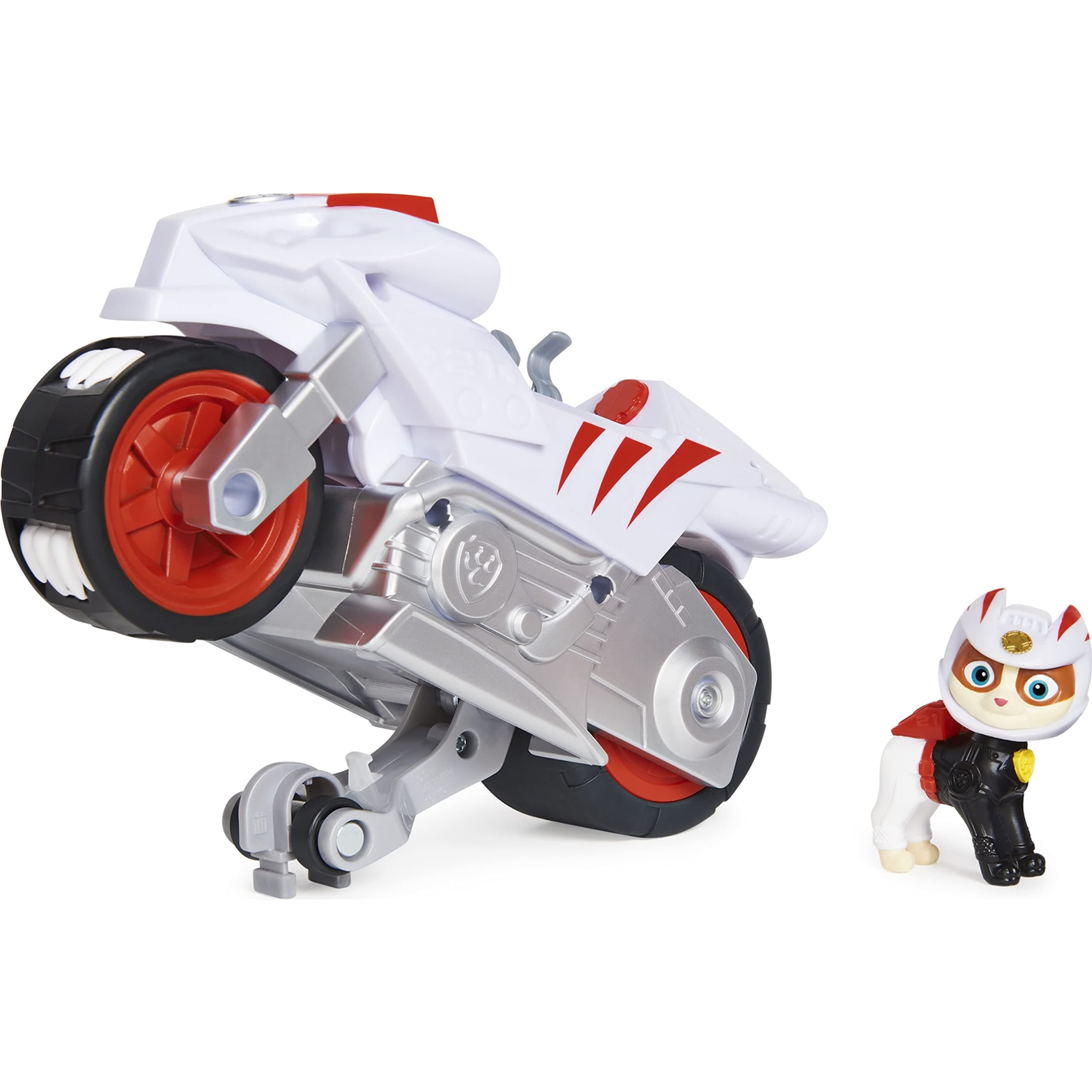 Moto Pups Wildcat’s Deluxe Pull Back Motorcycle Vehicle with Wheelie Feature and Figure
