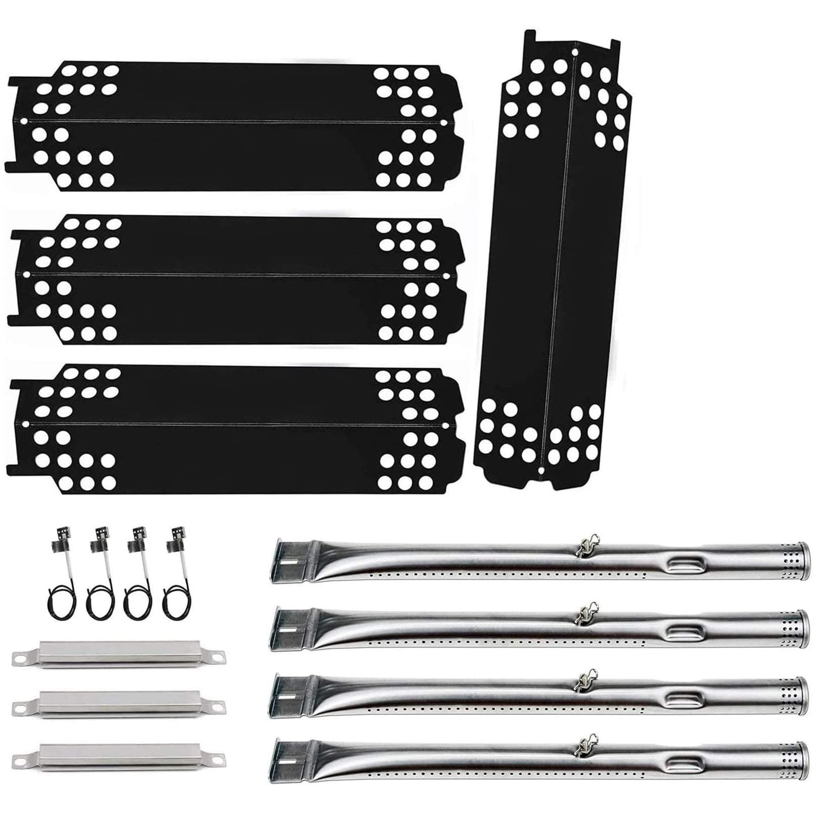 Grill Replacement Parts for Charbroil 463436215, 463436214, 463436213, 467300115, 463234413, 466342014 Gas Grills, Grill Burner Pipe Tube, Heat Plate Tent Shield, Carryover Tube, Grill Igniter