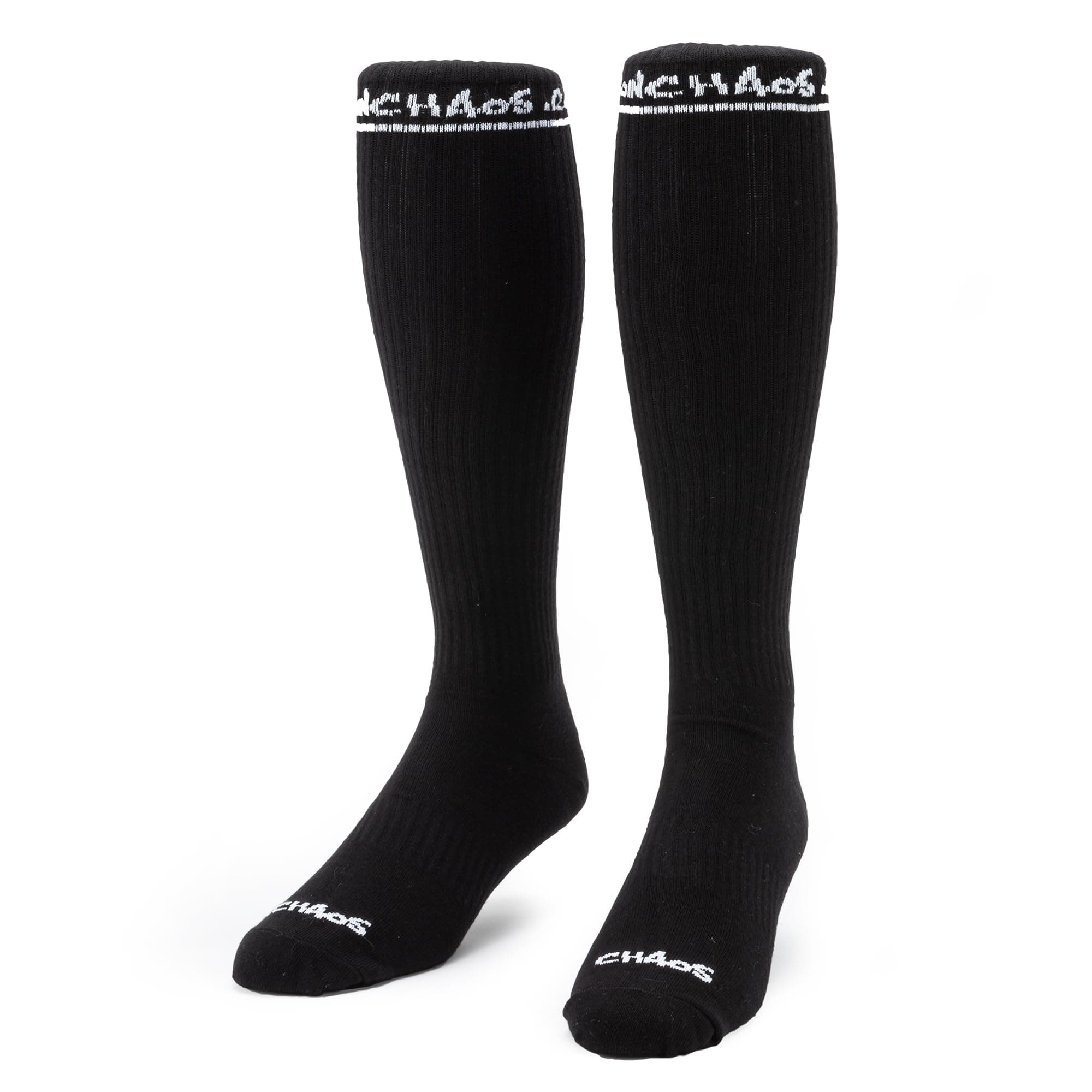 Iron Chaos - Knee-High Powerlifting Deadlift Socks - Weightlifting Compression with Shin Protection