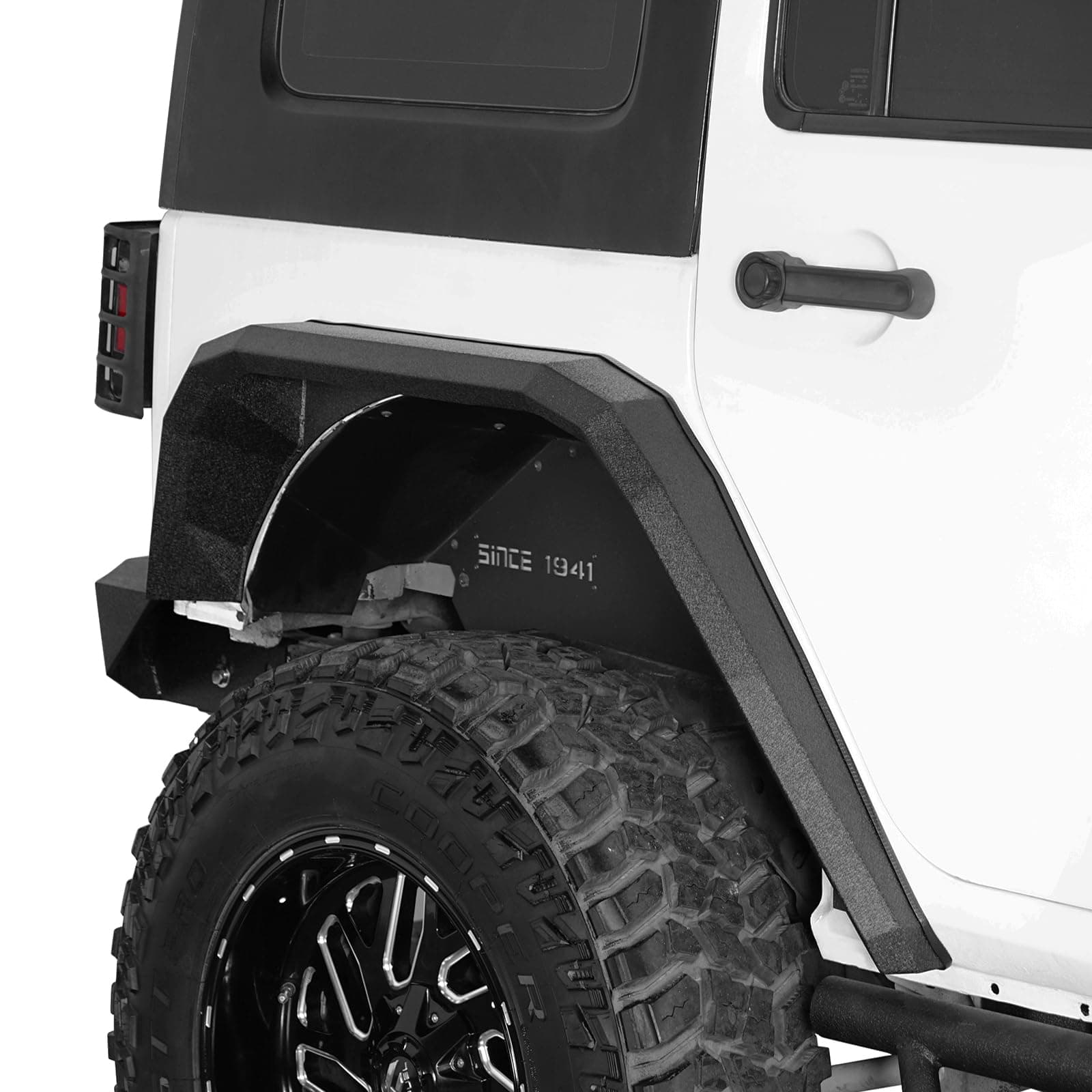 Hooke Road JK Flat Rear Fender Flares Mud Guard for 2007-2018 Jeep Wrangler JK & Unlimited 2/4 Doors, 2PCS Off-Road Wheel Fenders Heavy-Duty