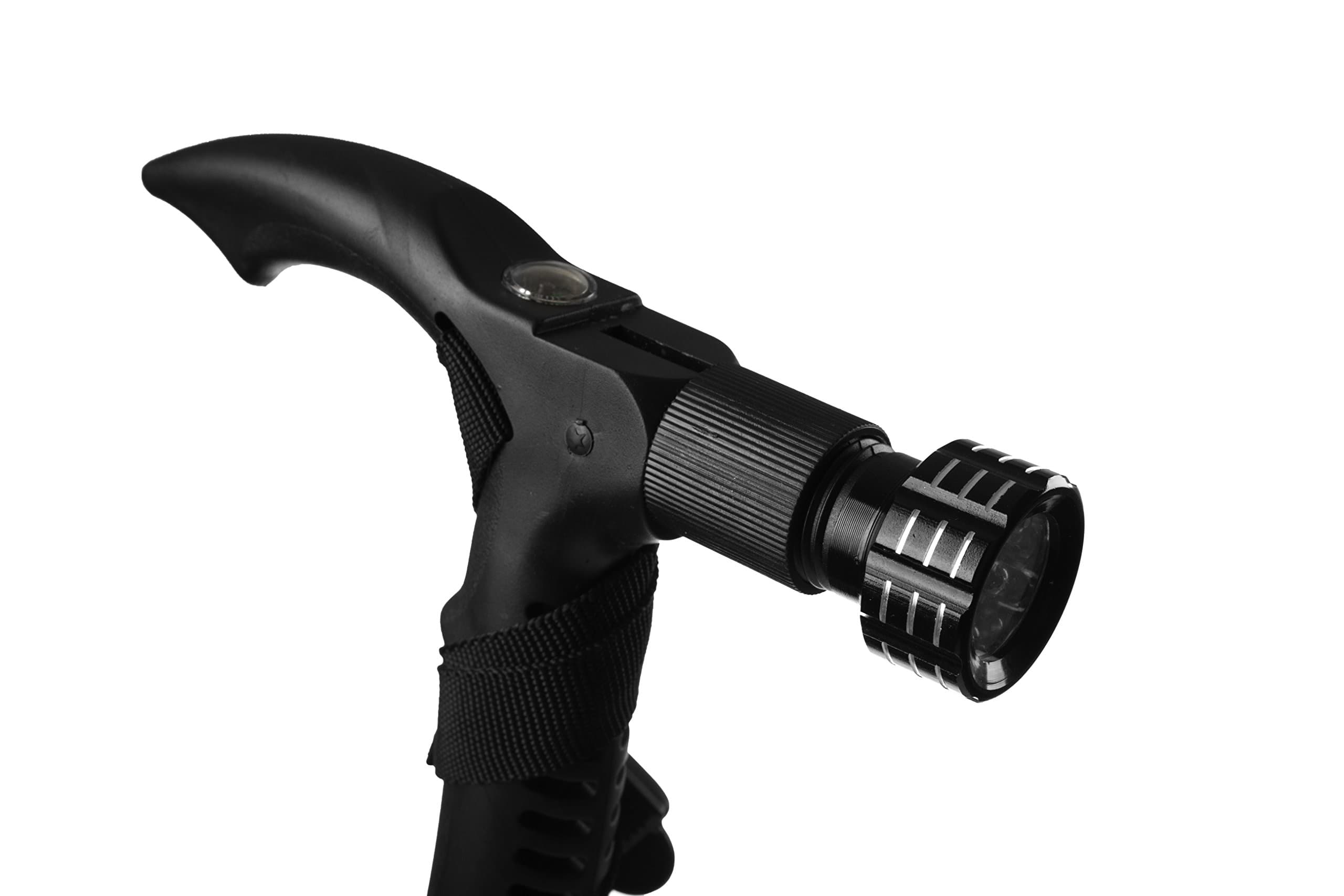 Anti-Shock Retractable Walking Stick - LED Lights Trekking & Hiking Trail Pole - Adjustable Outdoors Cane