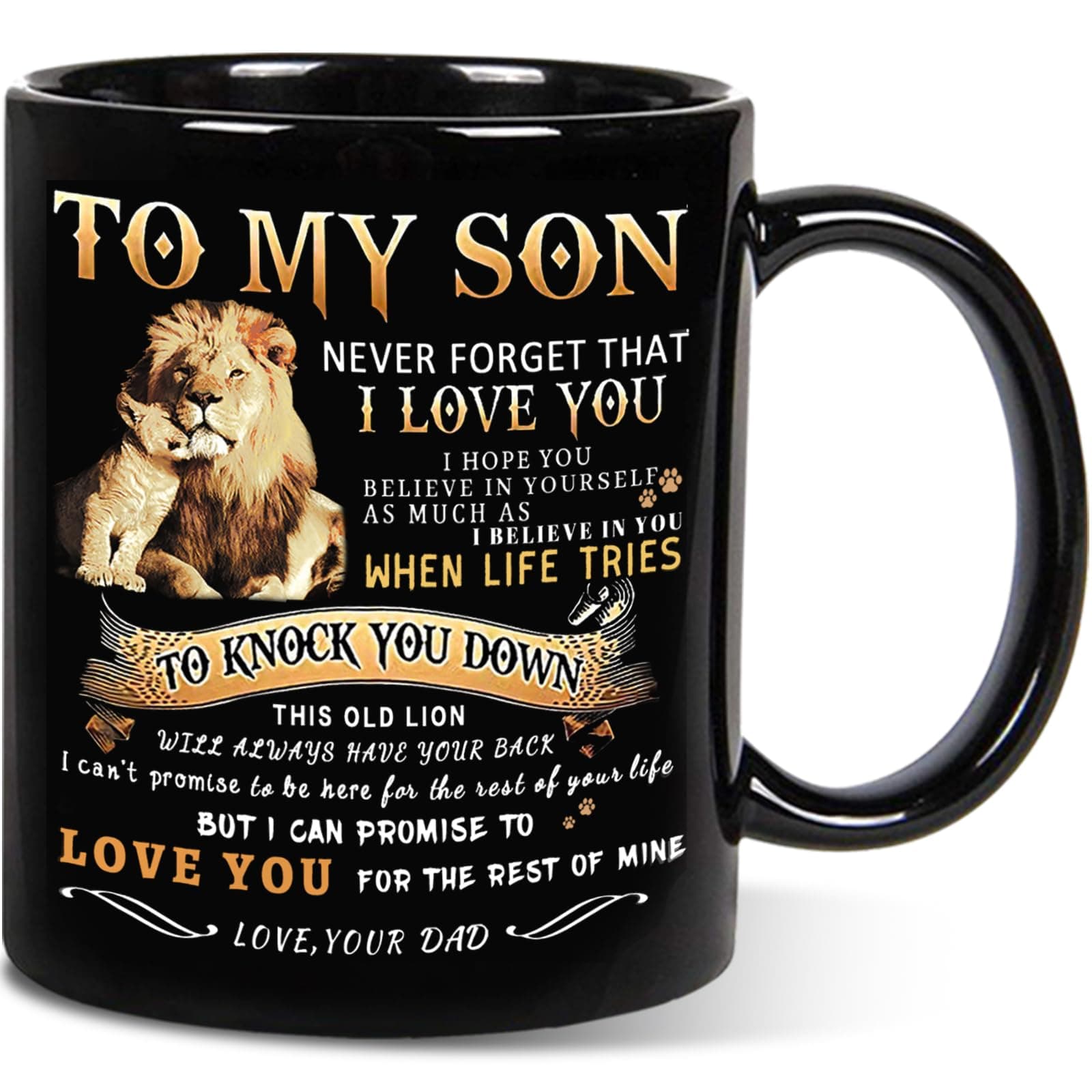 Shqiueos Inspirational Gifts for Son from Dad - to My Son Mug 11oz, Birthday, Graduation, Father's Day Gifts for Bonus Son Adult Christmas Valentines Day Coffee Cup