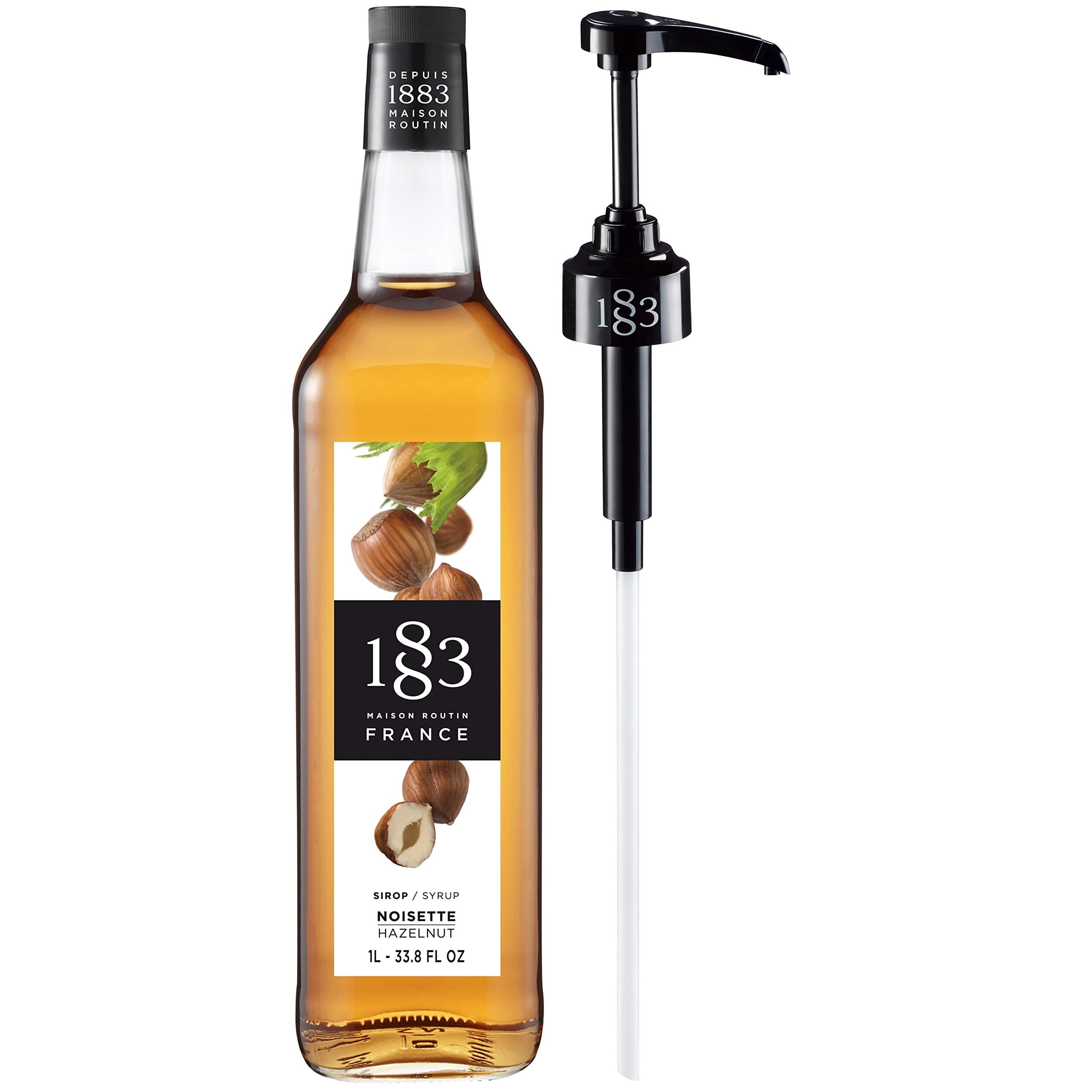 Routin 1883 Premium Hazelnut Syrup (Glass Bottle) 1L + Pump
