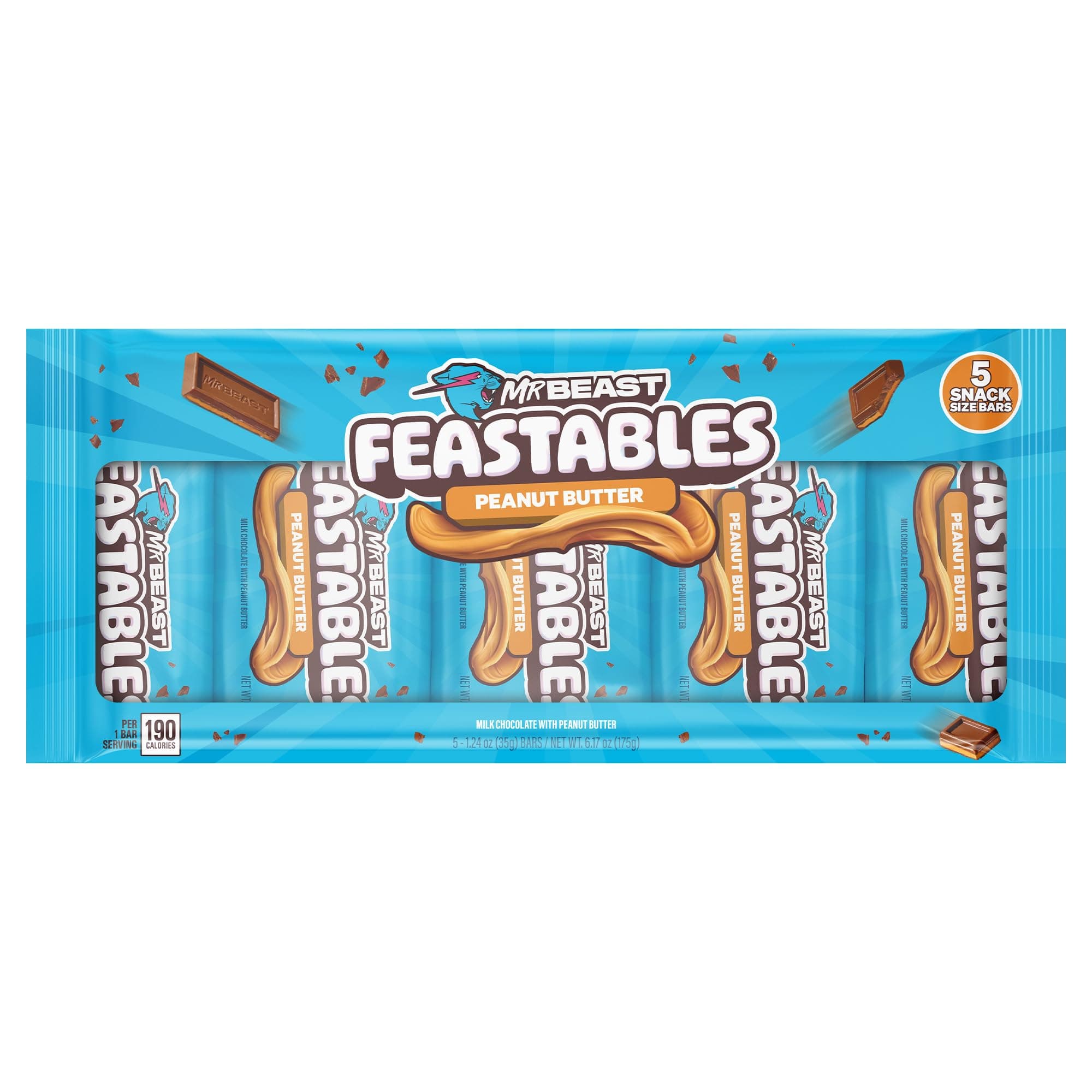 Feastables MR BEAST PEANUT BUTTER BAR PACK OF (5 * 35G)
