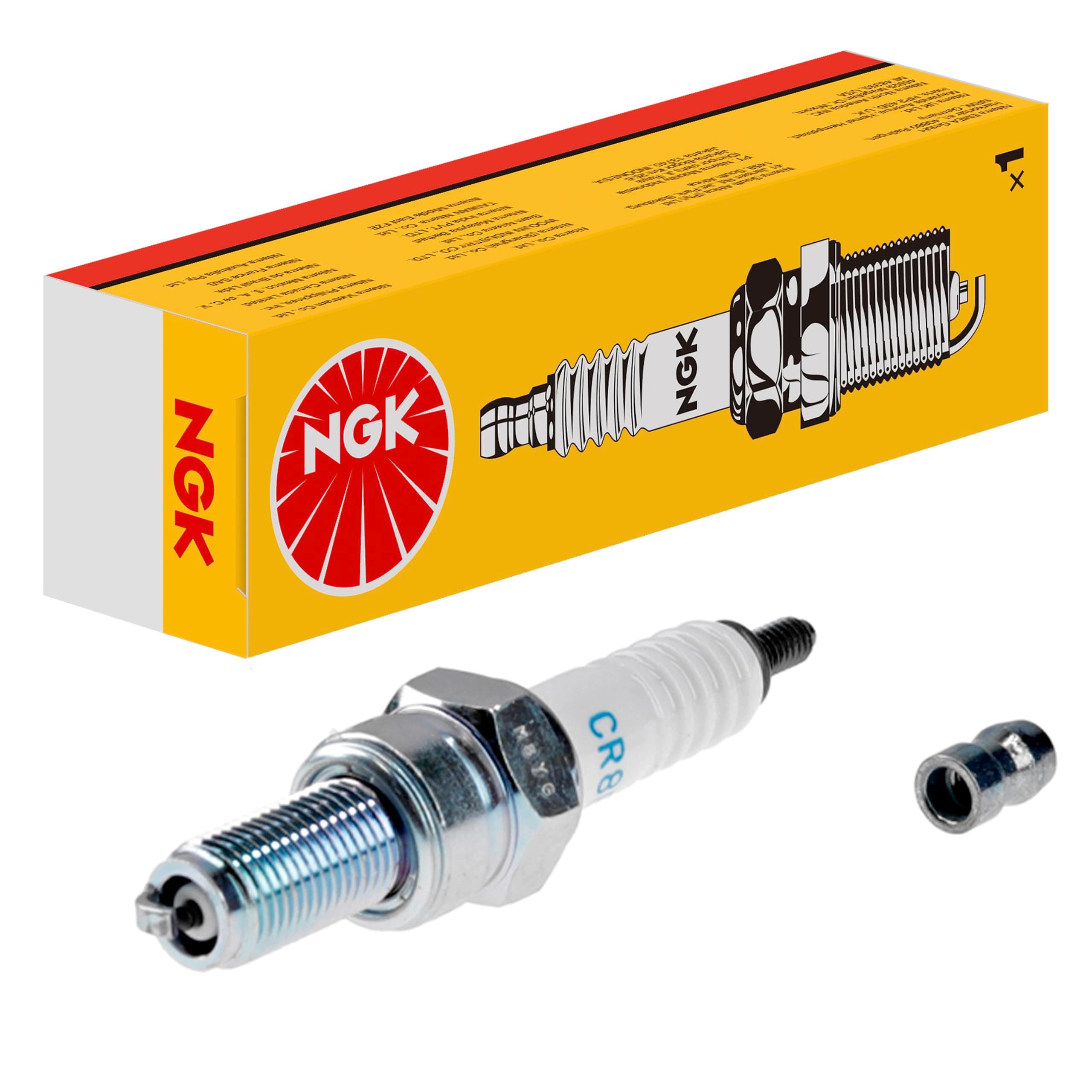 NGK CR8E Spark Plug - White/silver