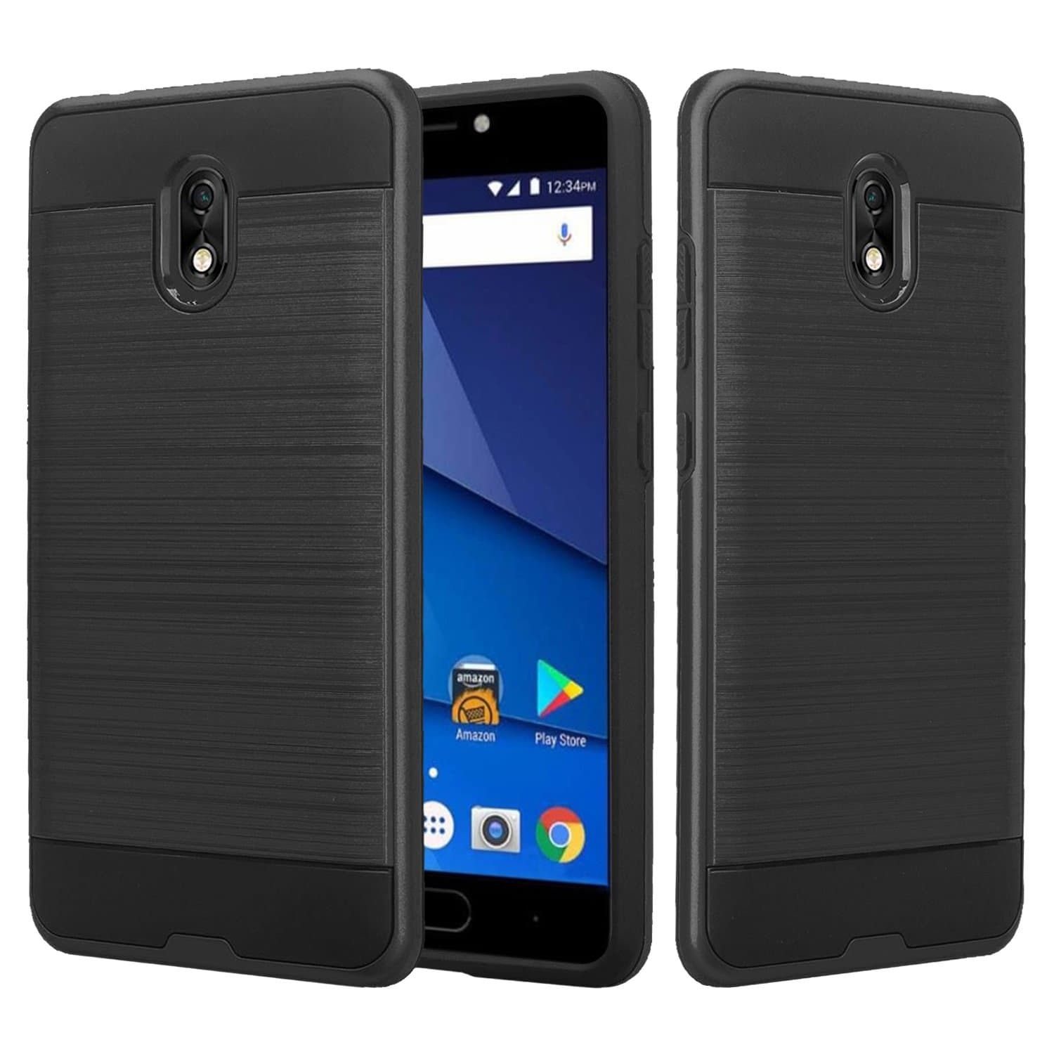 SOGA BLU Life One X3 Case, Shockproof Absorption Anti-Scratch Protector Phone Cover Compatible for BLU Life One X3 Hybrid (Black)