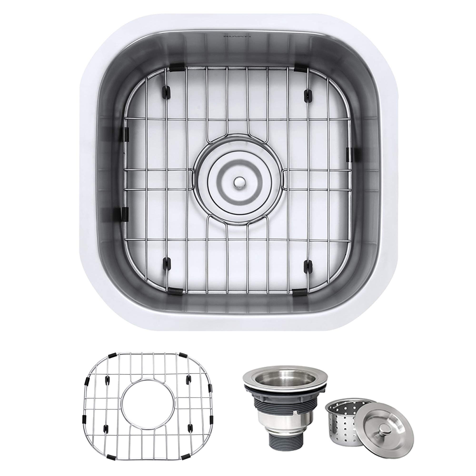 16 x 16 Inch RVM4138 Undermount Bar Sink - 16 Gauge Stainless Steel Kitchen Sink Single Bowl with Brushed Finish hides scratches, Easy-to-Clean Undermount kitchen Sink