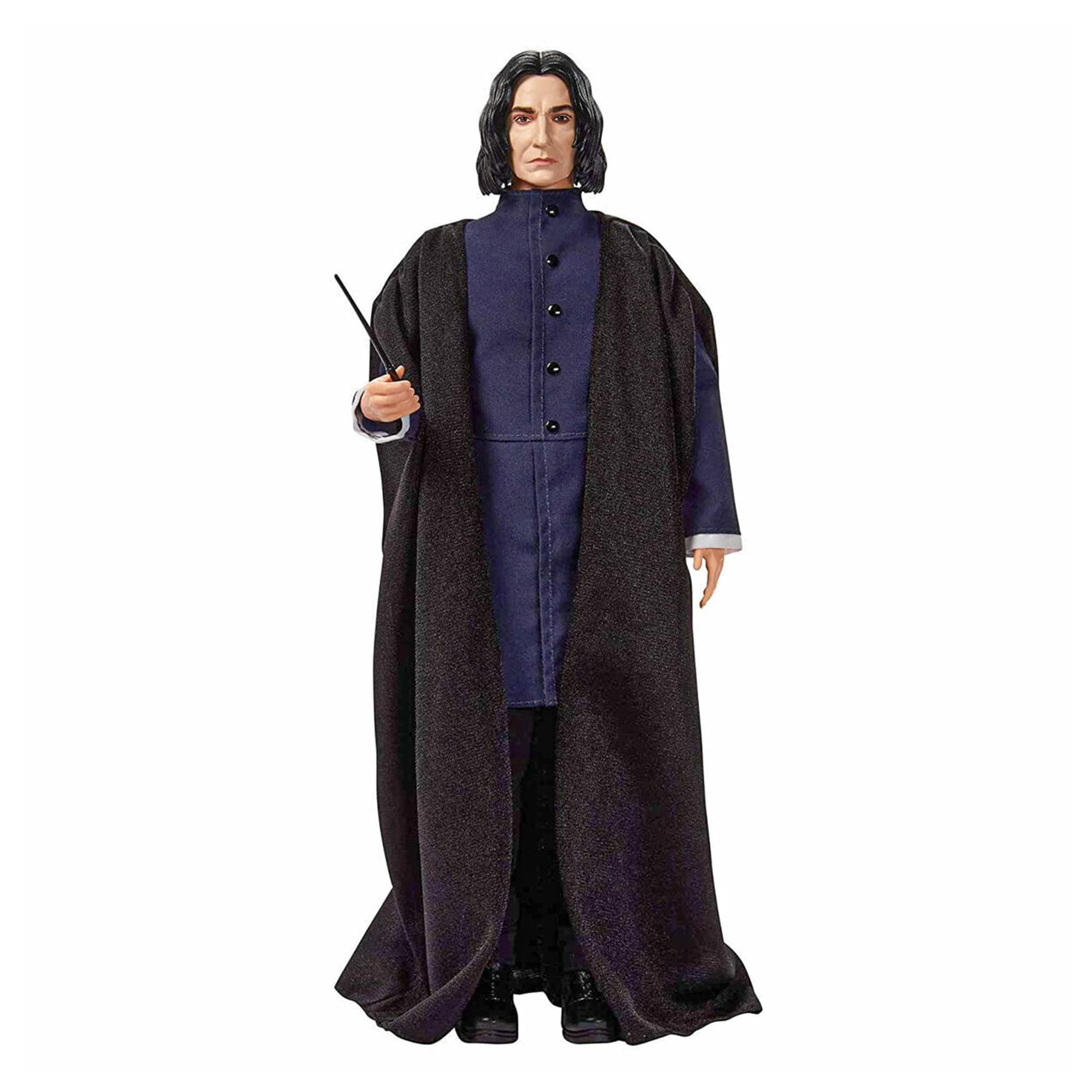 Mattel Harry Potter Collectible Severus Snape Doll (~12-inch) Wearing Black Coat Jacket and Wizard Robes, with Wand, Gift for 6 Year Olds and Up