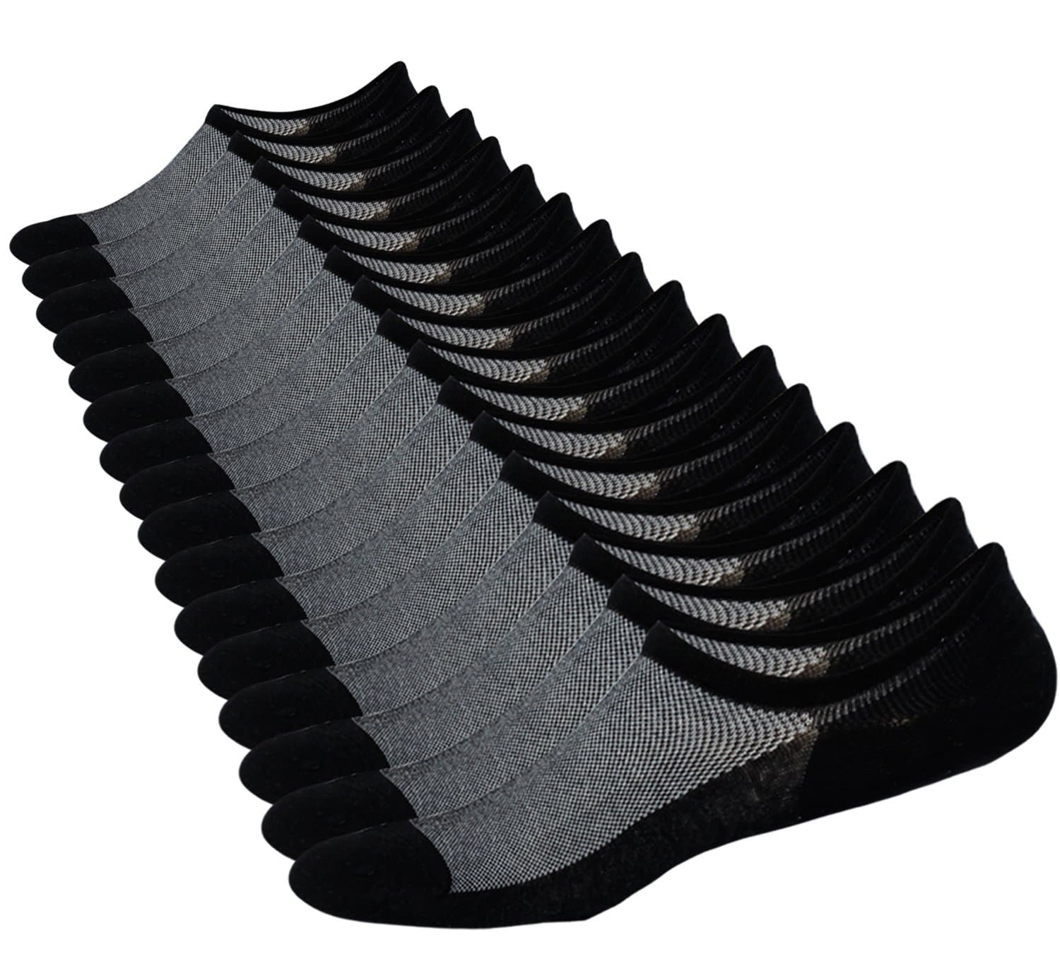 - Mens No Show Socks Loafer Low Cut Casual Cotton Socks With Non Slip Grips