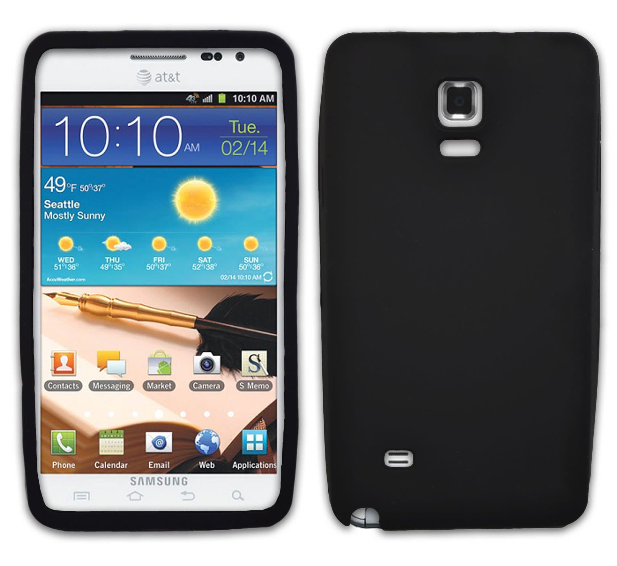 Galaxy Note 4 Case, Maxessory Casual Black Phone Cover Matte Flex Gel Silicone Rubber Skin for Samsung Galaxy Note 4