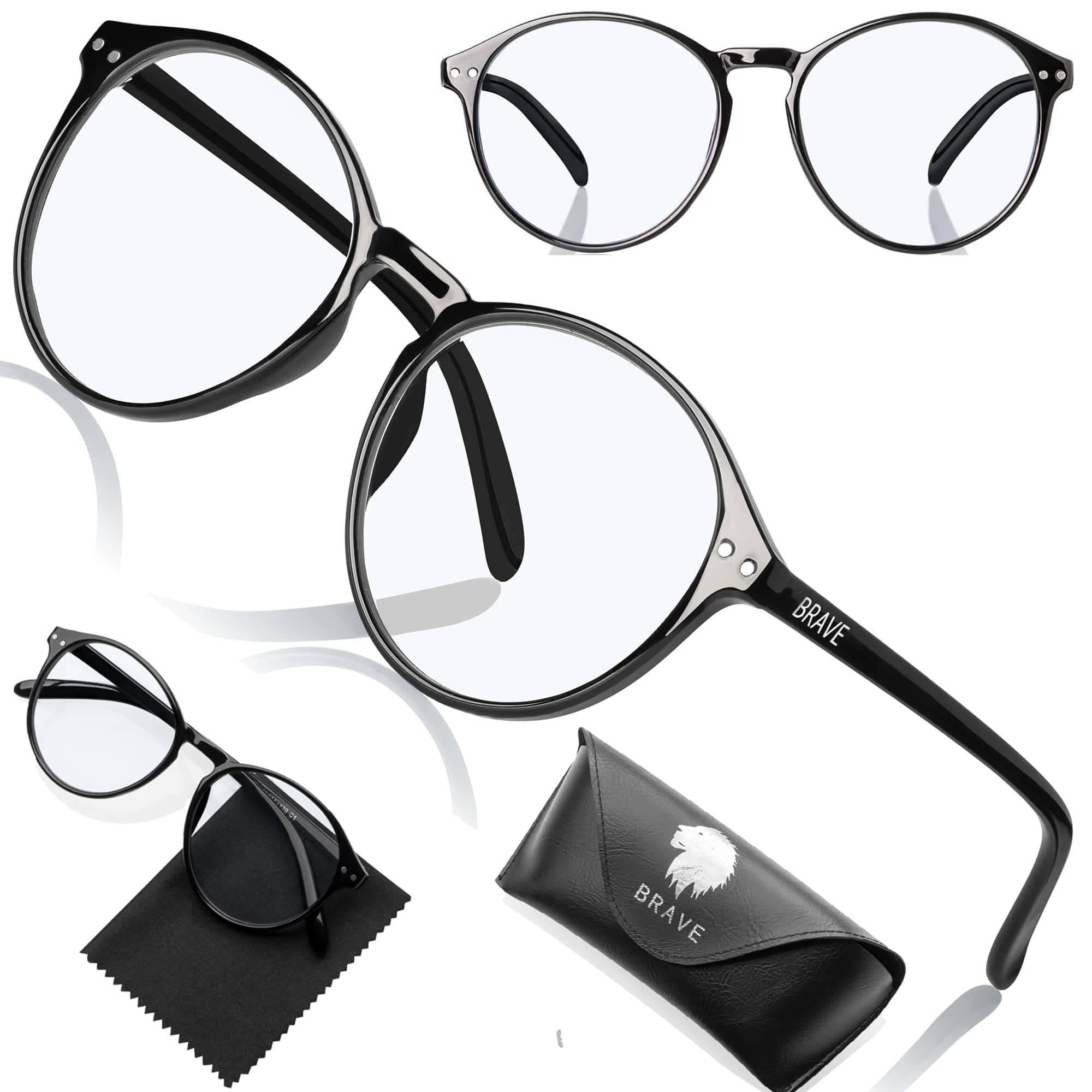 Blue Light Blocking Glasses for Headache, Eye Strain, Sleeplessness; Brave Computer Glasses for Work or Gaming with Anti Glare Filter; Unisex - Men & Women