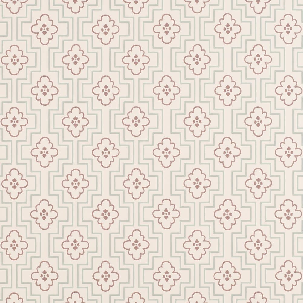 Zoffany Wallpaper Roll in Cream and Blue with Patterned Design Maze Made from Paper - Size 10.05m x 0.52cm