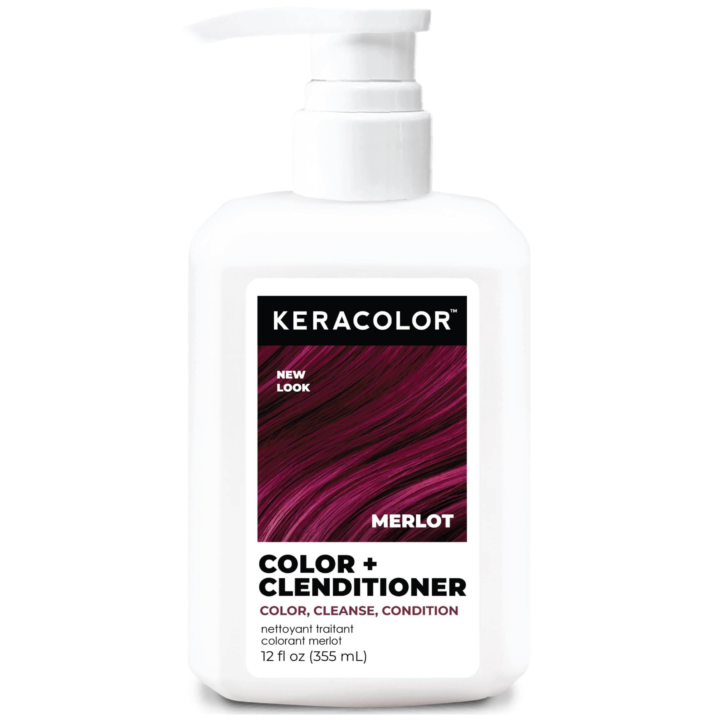 Keracolor Color + Clenditioner 3-in-1 Color-Depositing Conditioner, Gently Cleanses & Conditions, Semi-Permanent Hair Color, 23 Shades, 12 Fl Oz