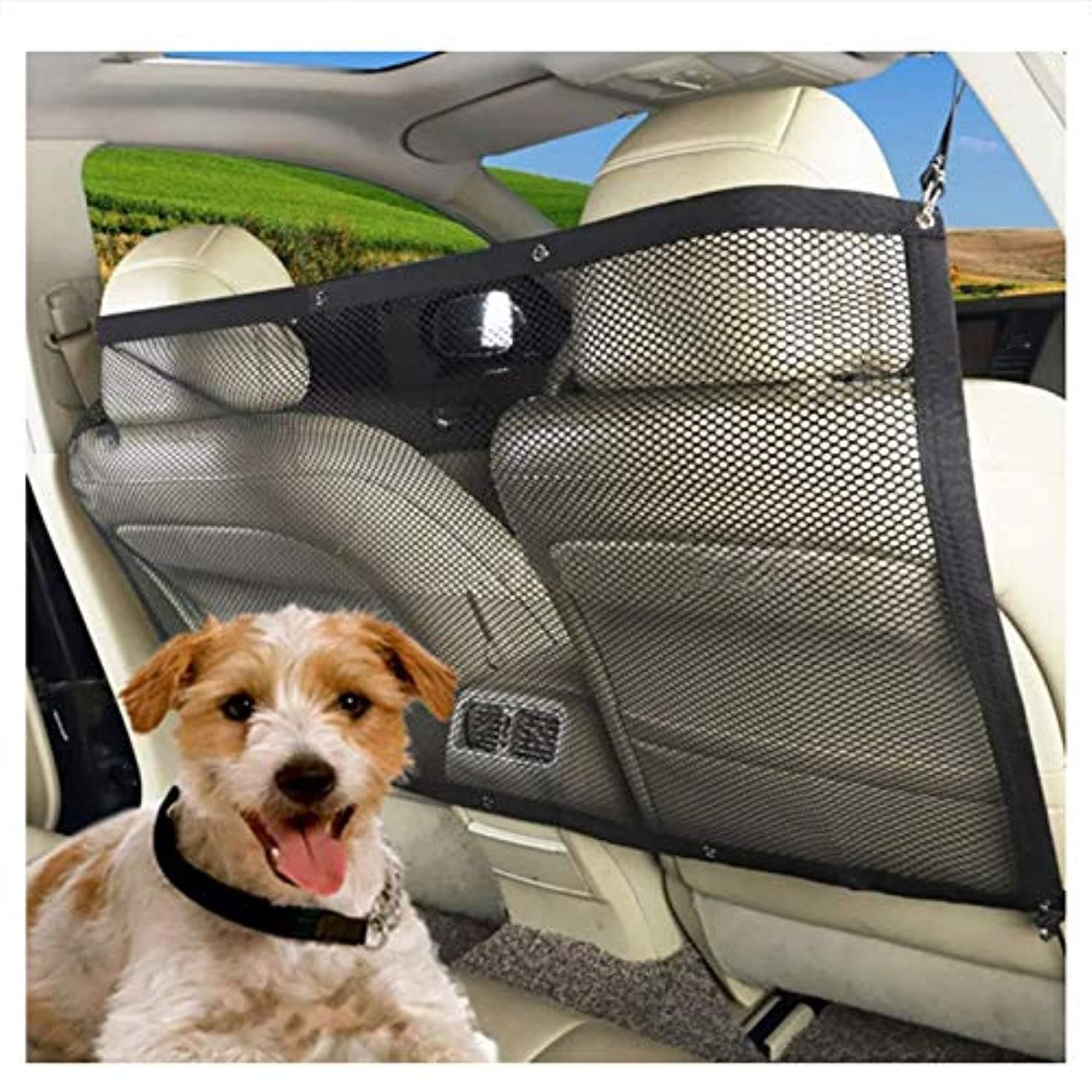 ANTOLE Dog Car Barrier, Pet Barrier Seat for Car Mesh Obstacle, Oxford Cloth Dog Backseat Barrier Adjustable Divider to Keep Driver Safety, Easy to Install for Car,SUV,Truck