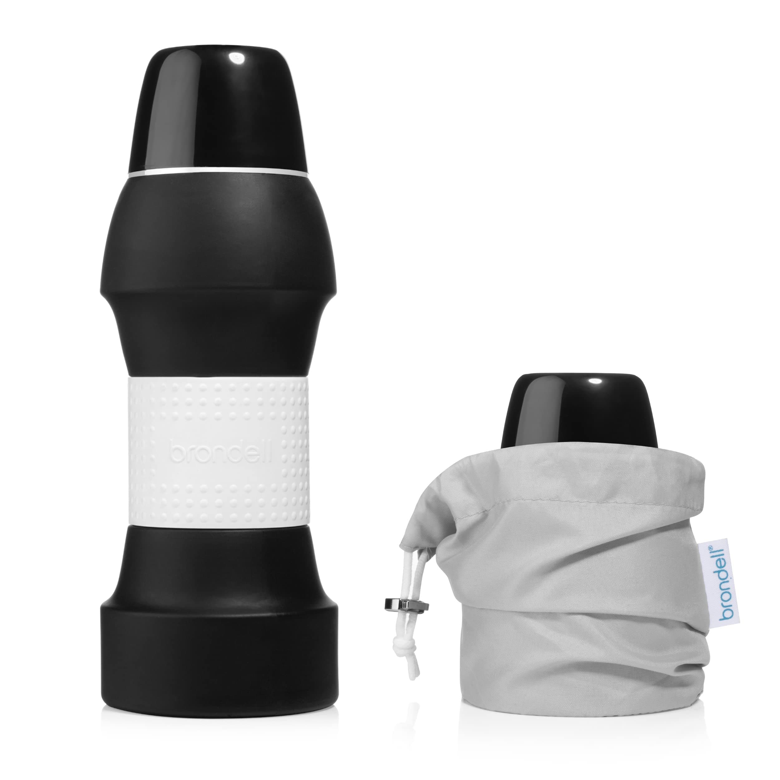 Brondell Bidet GoSpa Collapsible Travel Bidet, Compact and Discreet, With Travel Bag, 500ml, in Black