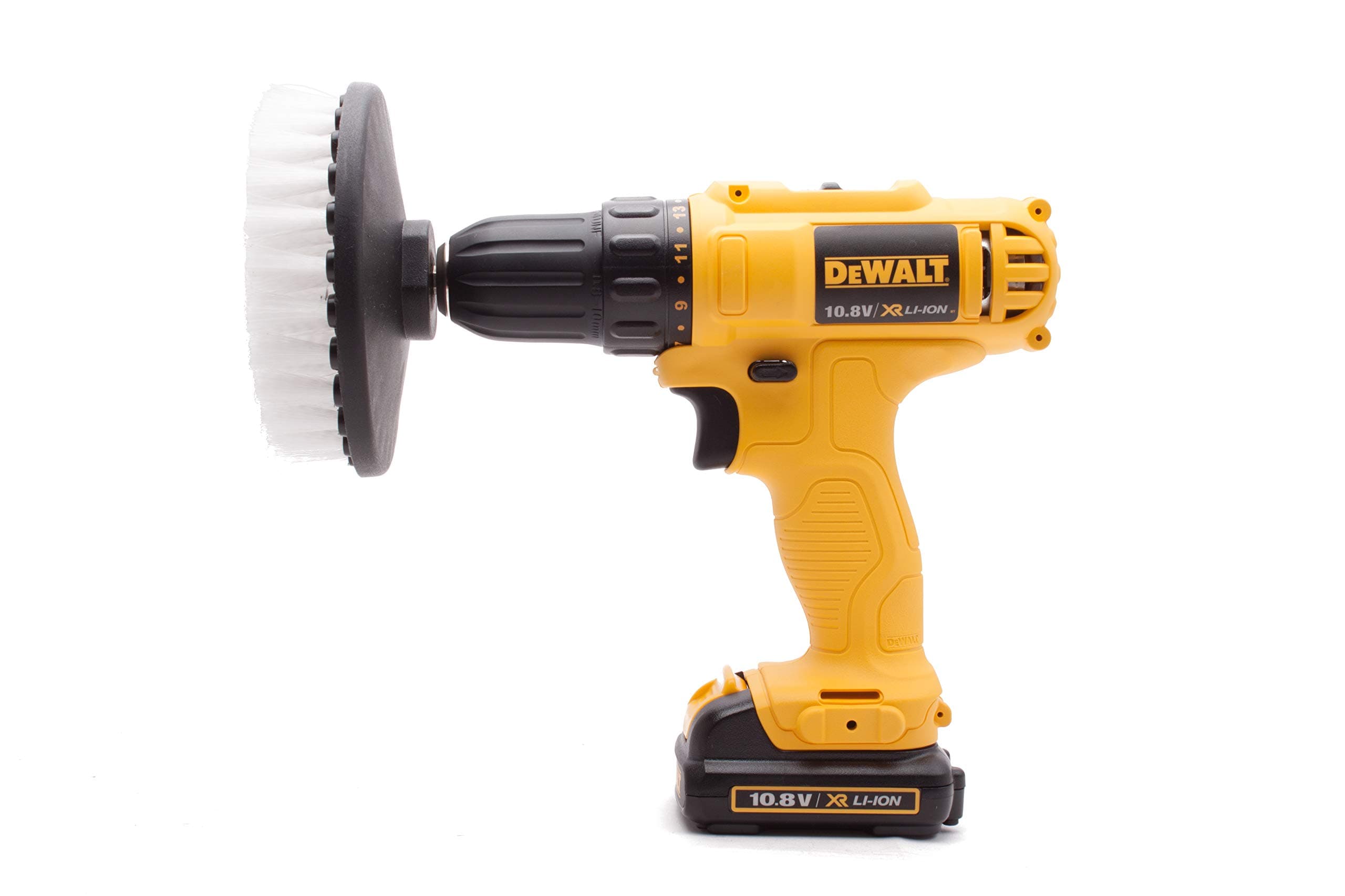 Rotary Cleaning Drill Brush Tile Grout Valeting Detailing Upholstery Car Carpet Round - SOFT Bristles