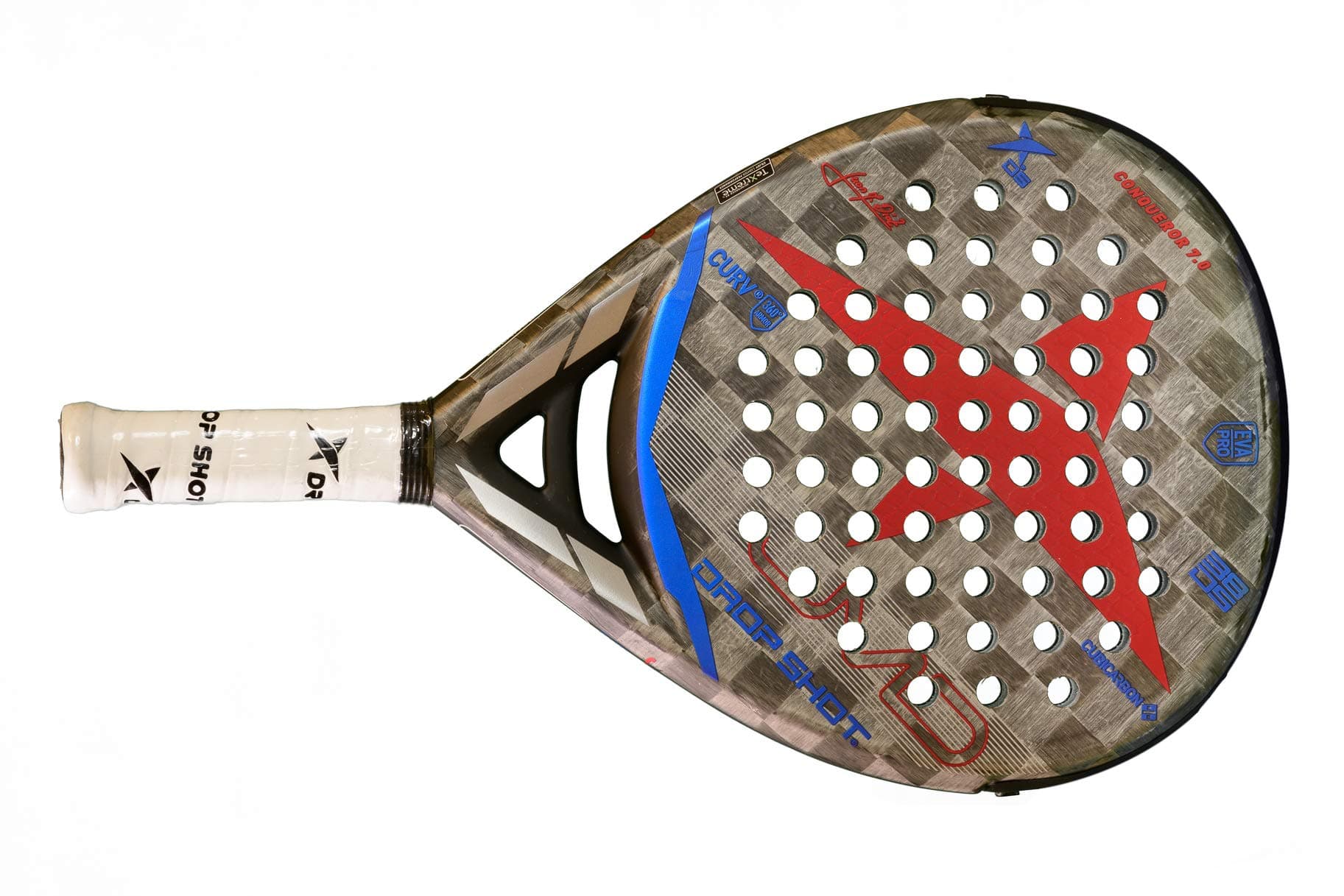 Drop Shot Conqueror 7.0 Professional Padel and Pop Tennis Paddle Racquet